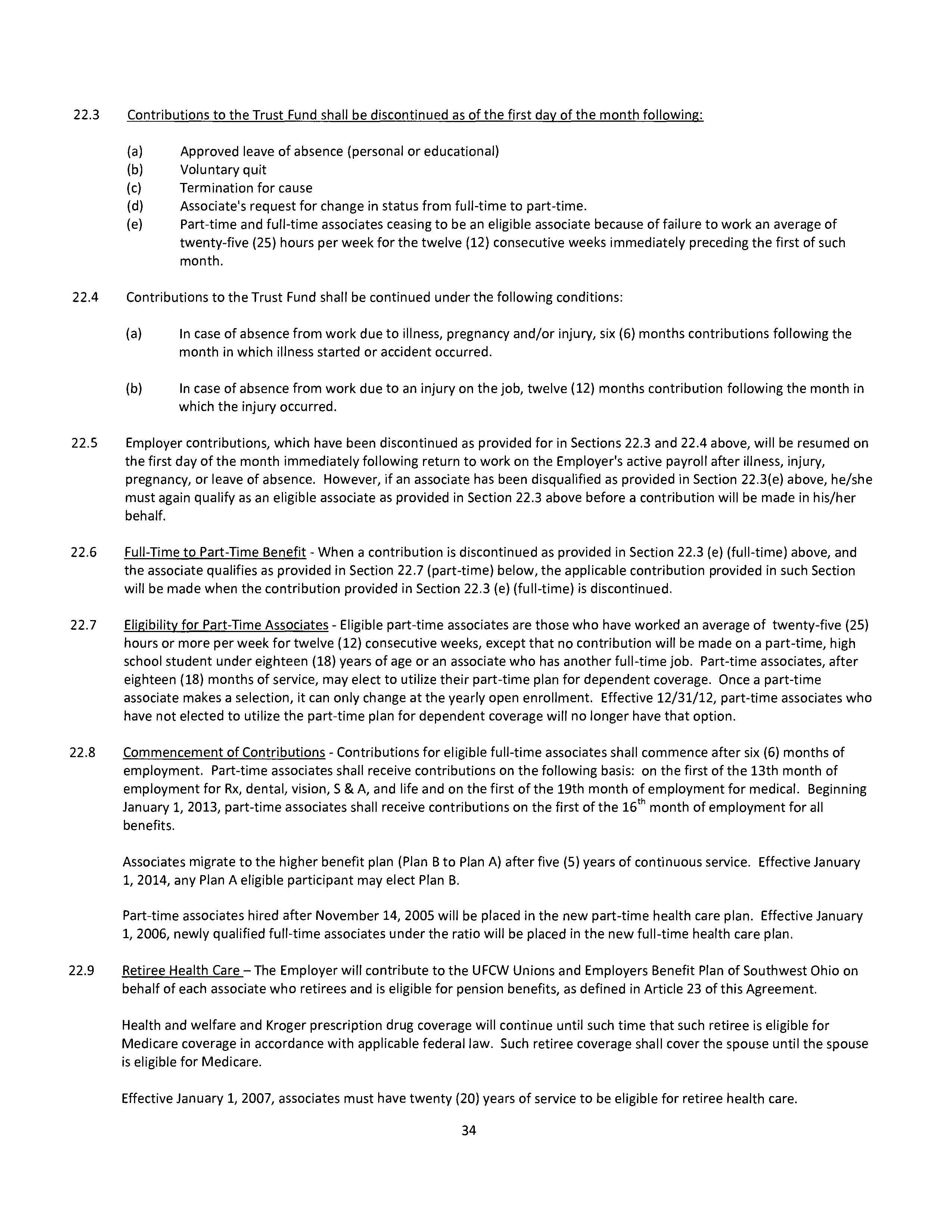 Agreement Between THE KROGER and DAYTON STORES — page 35