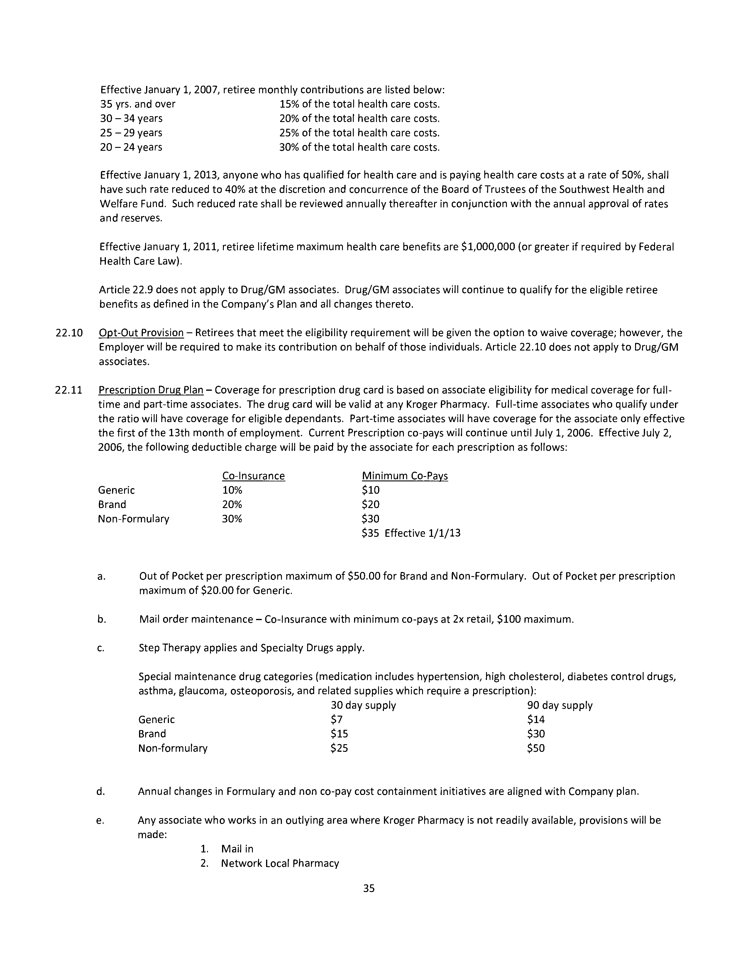 Agreement Between THE KROGER and DAYTON STORES — page 36