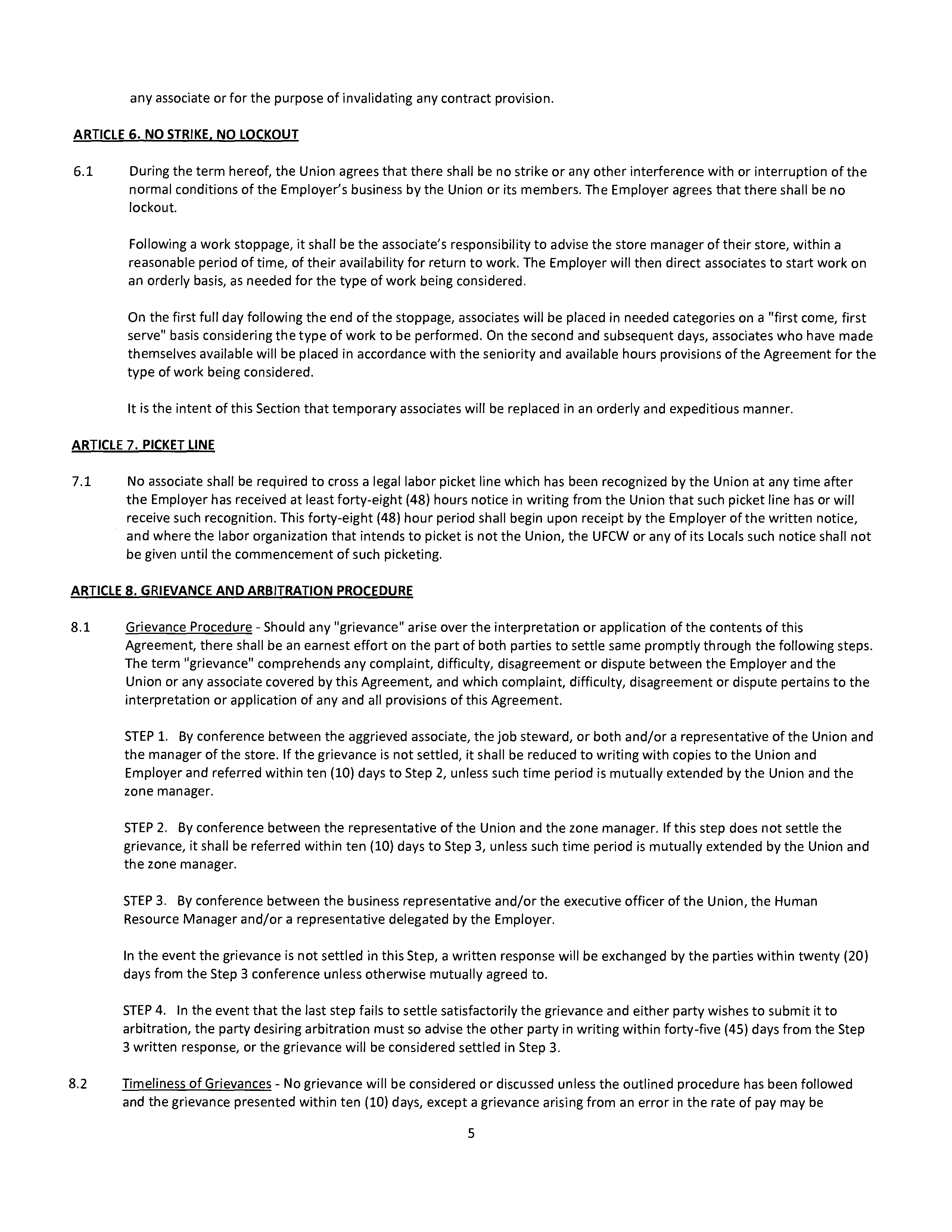 Agreement Between THE KROGER and DAYTON STORES — page 6