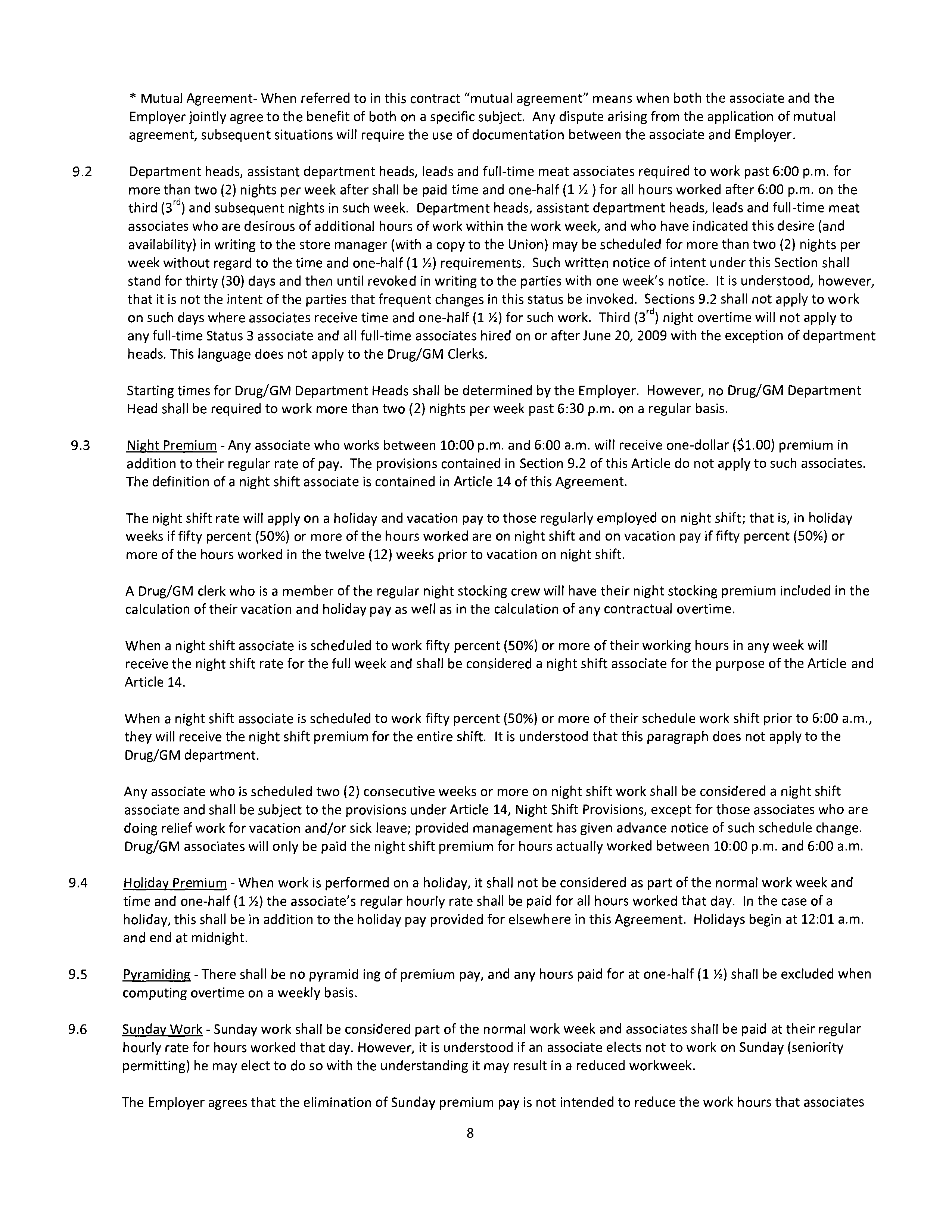 Agreement Between THE KROGER and DAYTON STORES — page 9