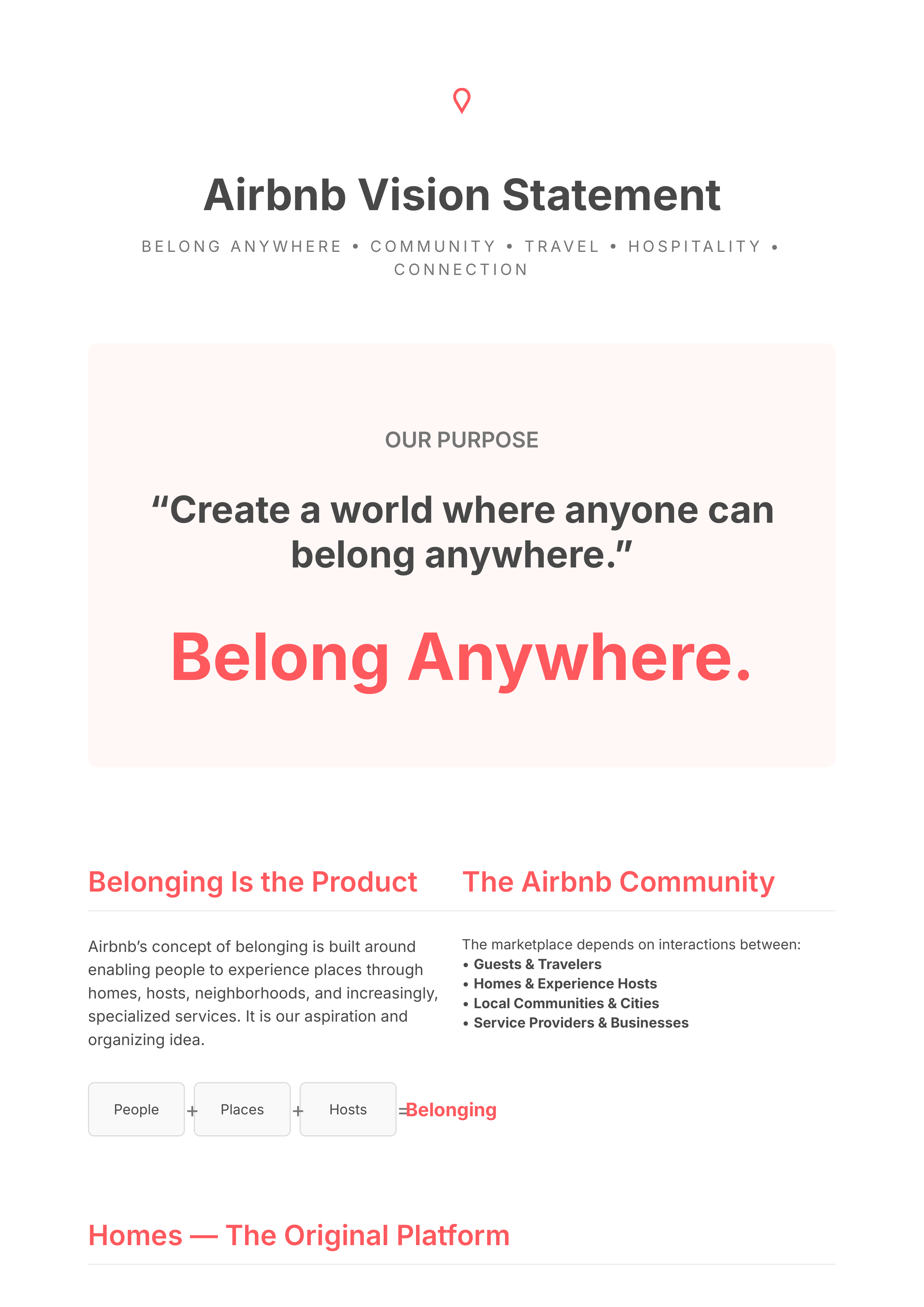Airbnb Vision Statement — page 1