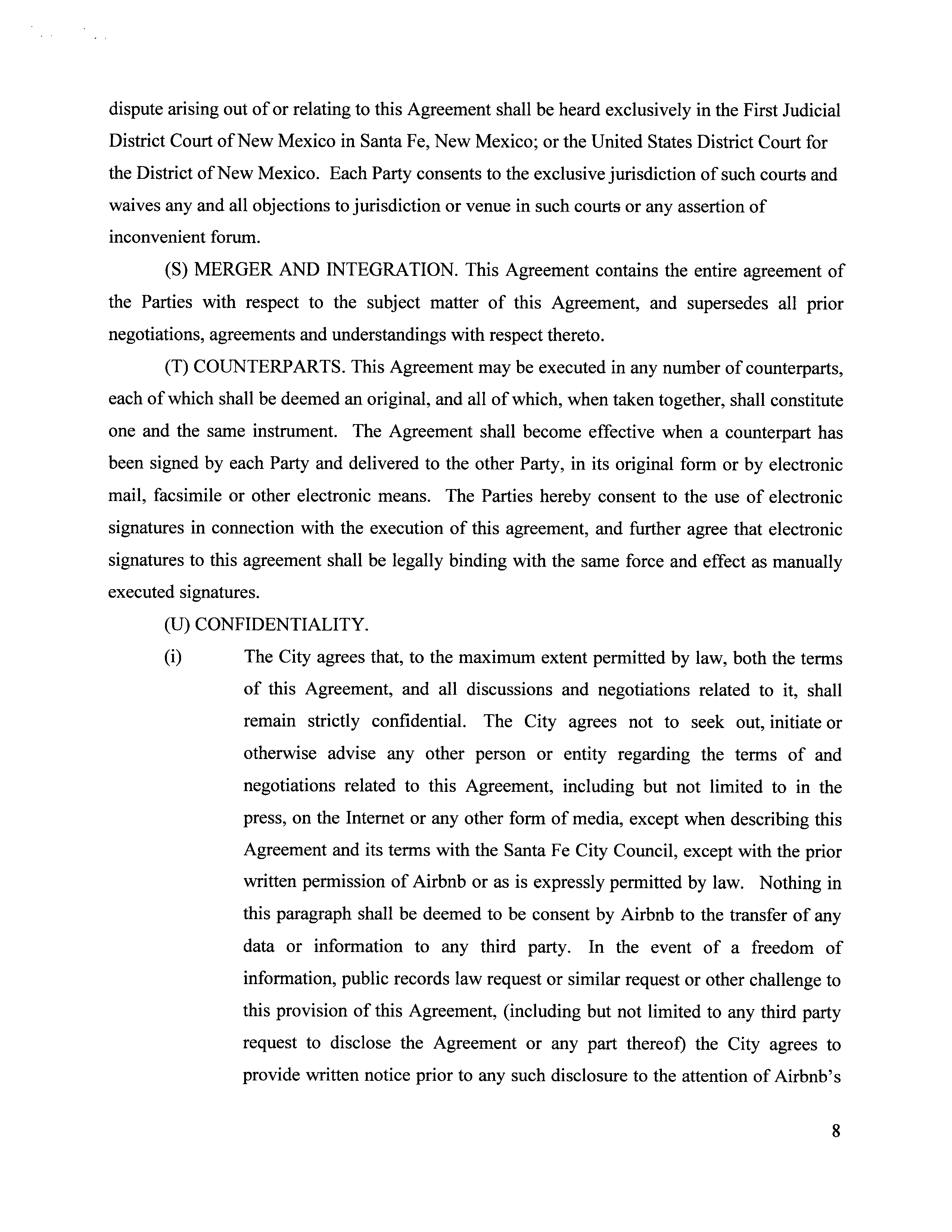 Airbnb Voluntary Collection Agreement — page 8