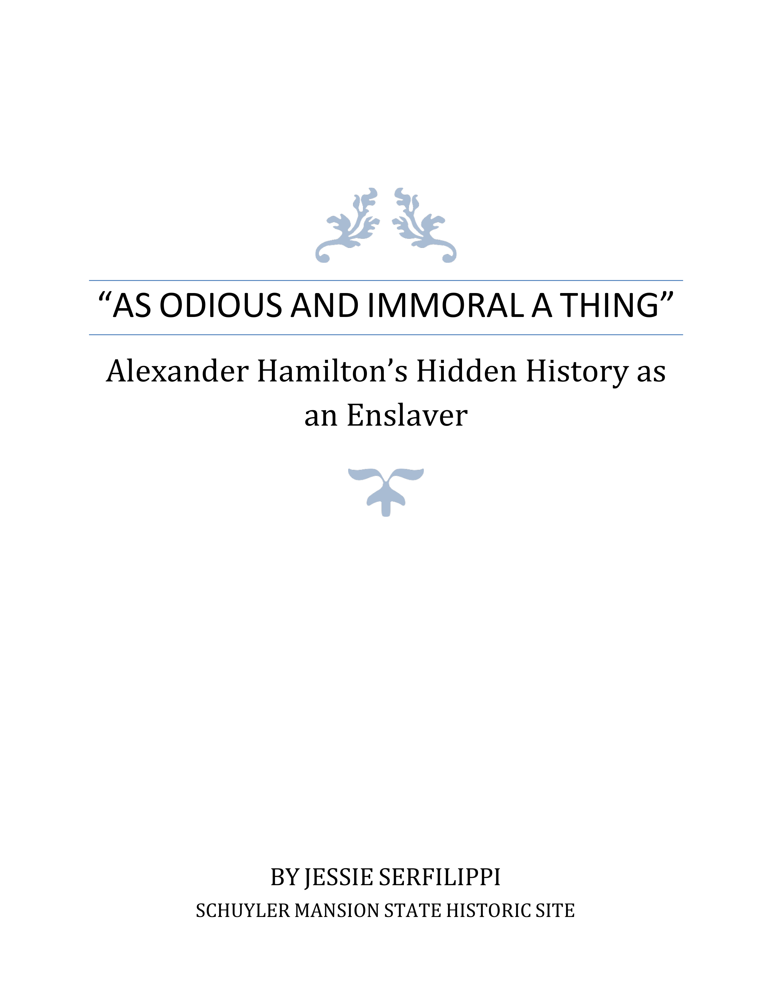 Alexander Hamilton and Slavery Historical Biography — page 1