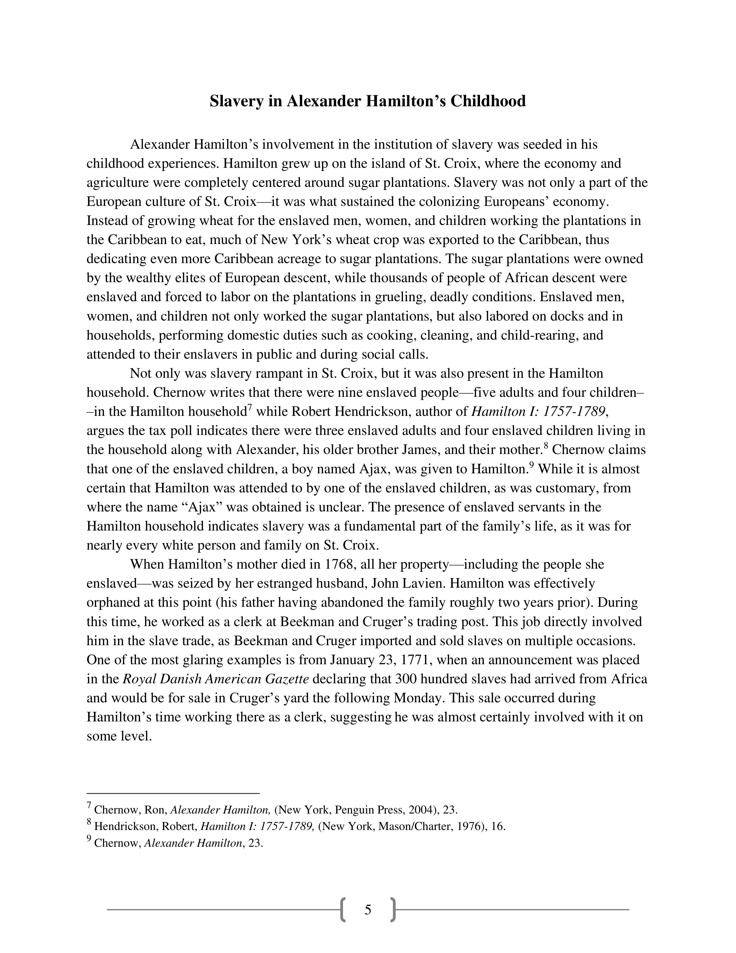 Alexander Hamilton and Slavery Historical Biography — page 6