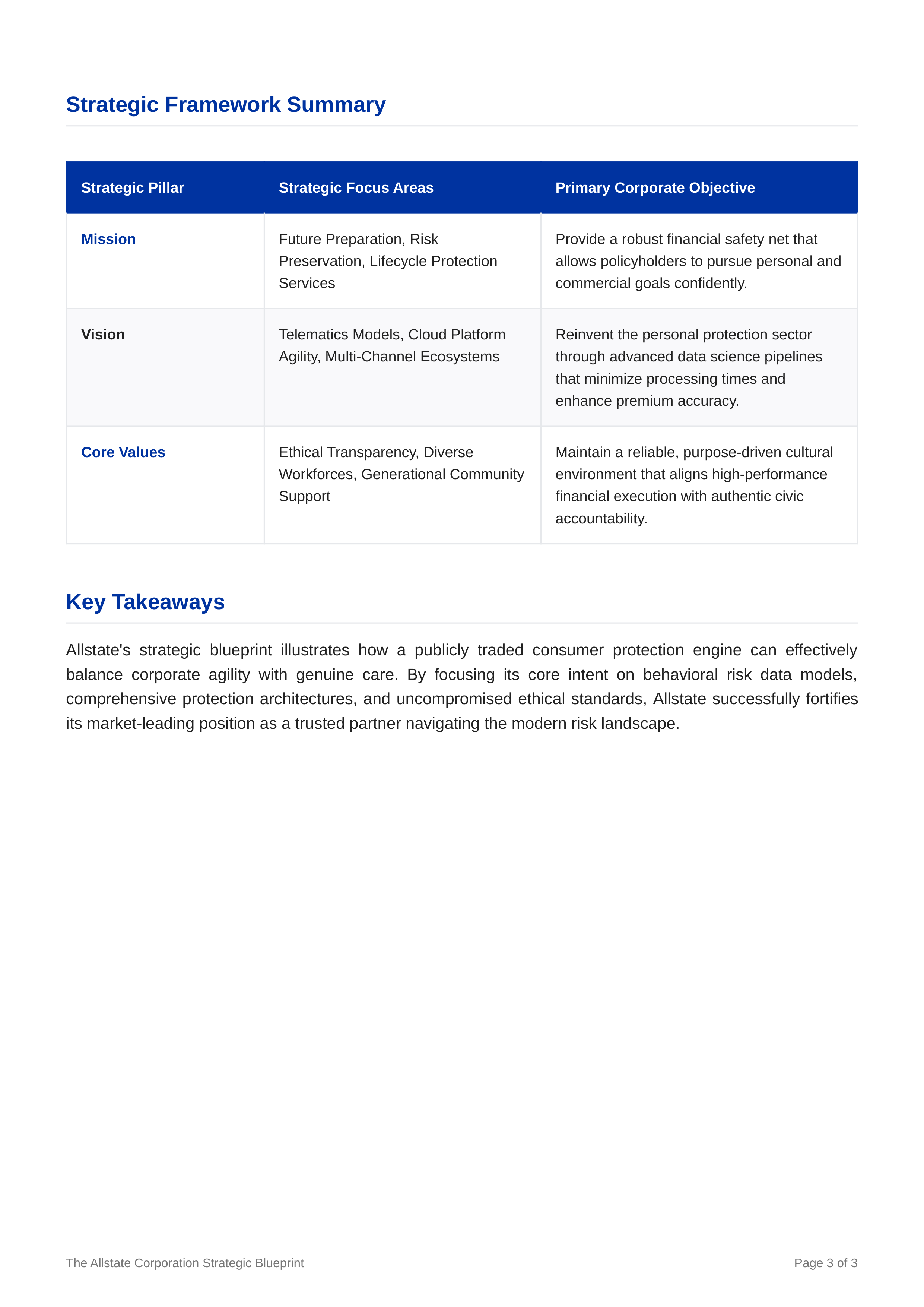 Allstate Mission Statement — page 3