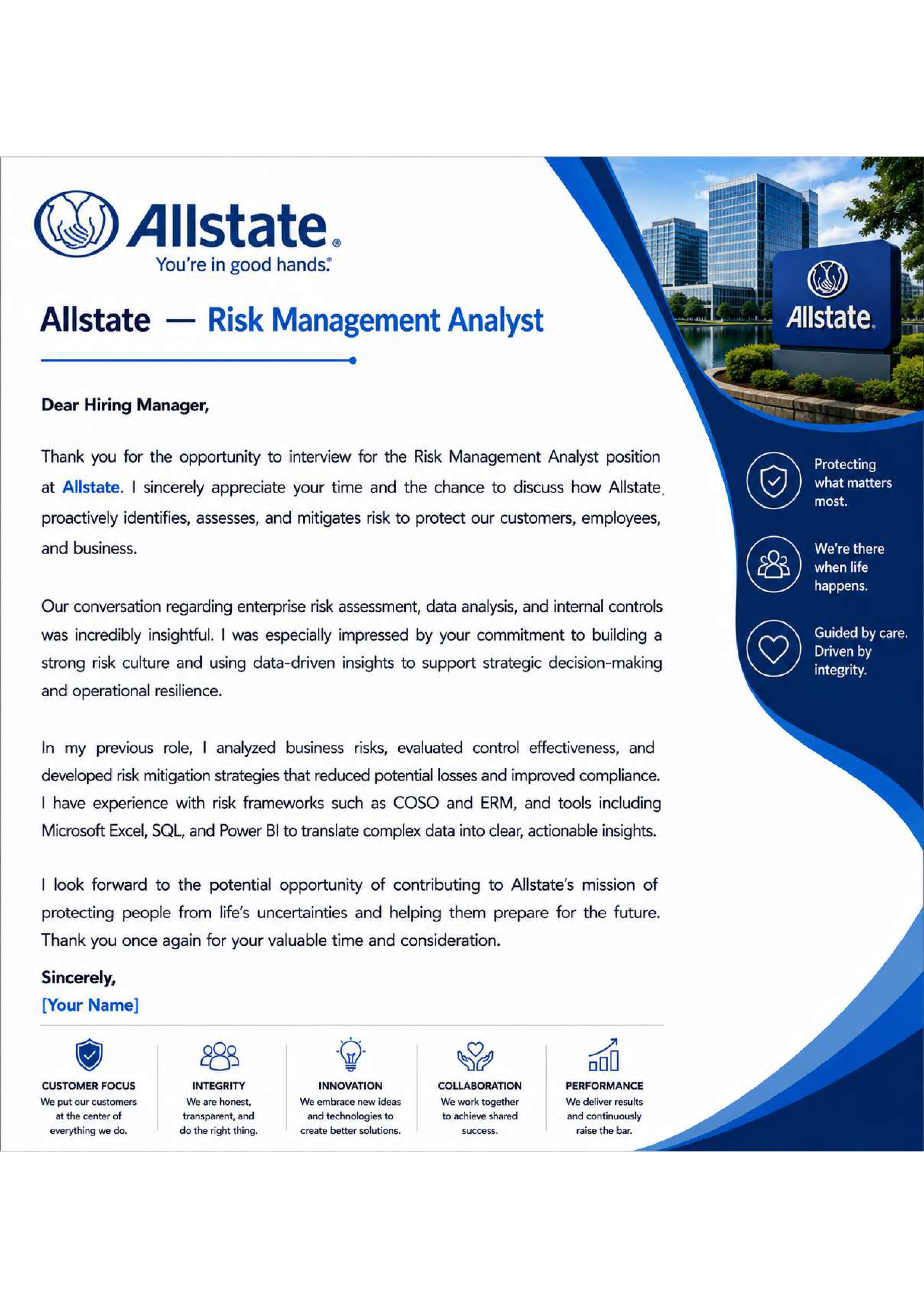Allstate Risk Management Analyst — page 1