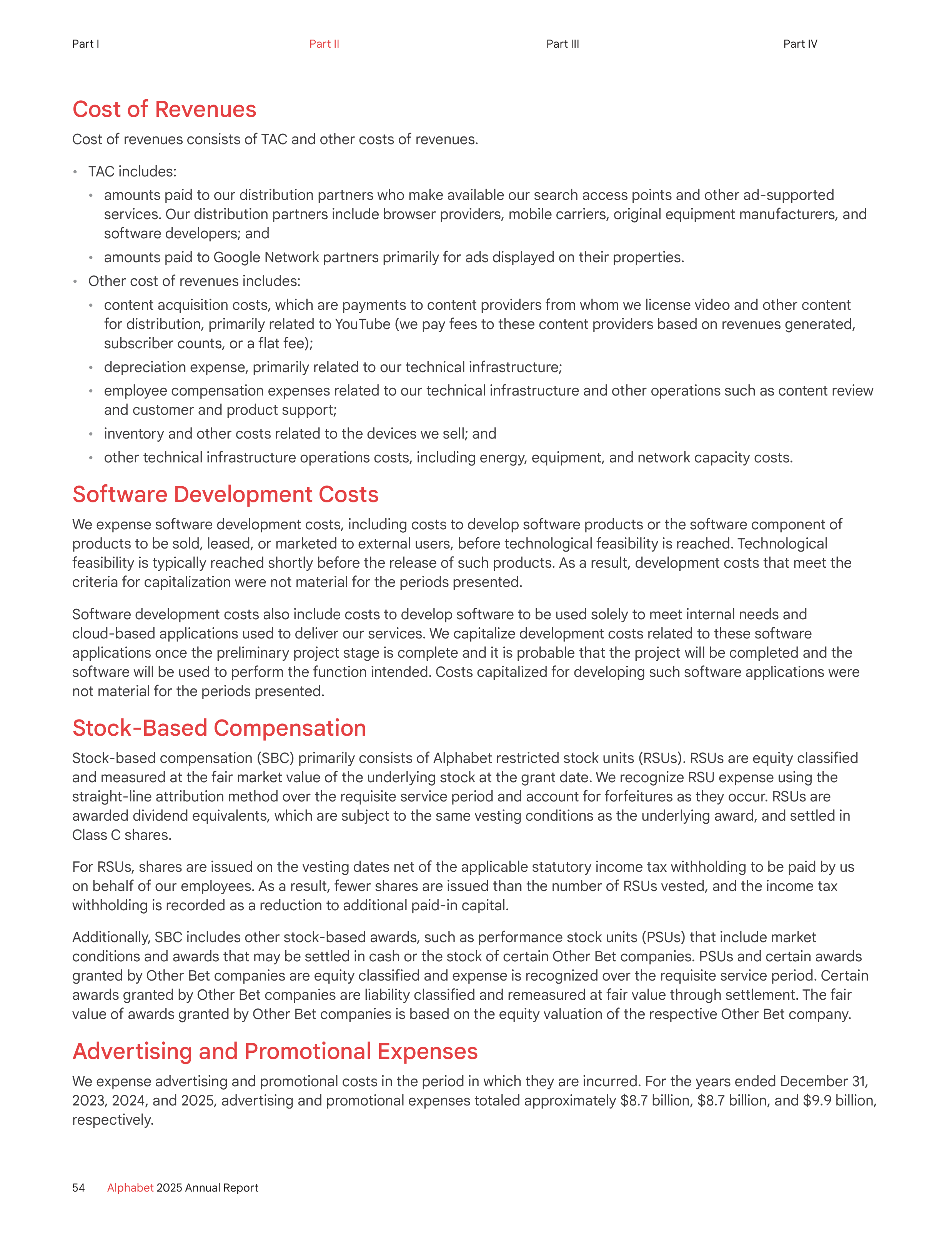 Alphabet Annual Report — page 62