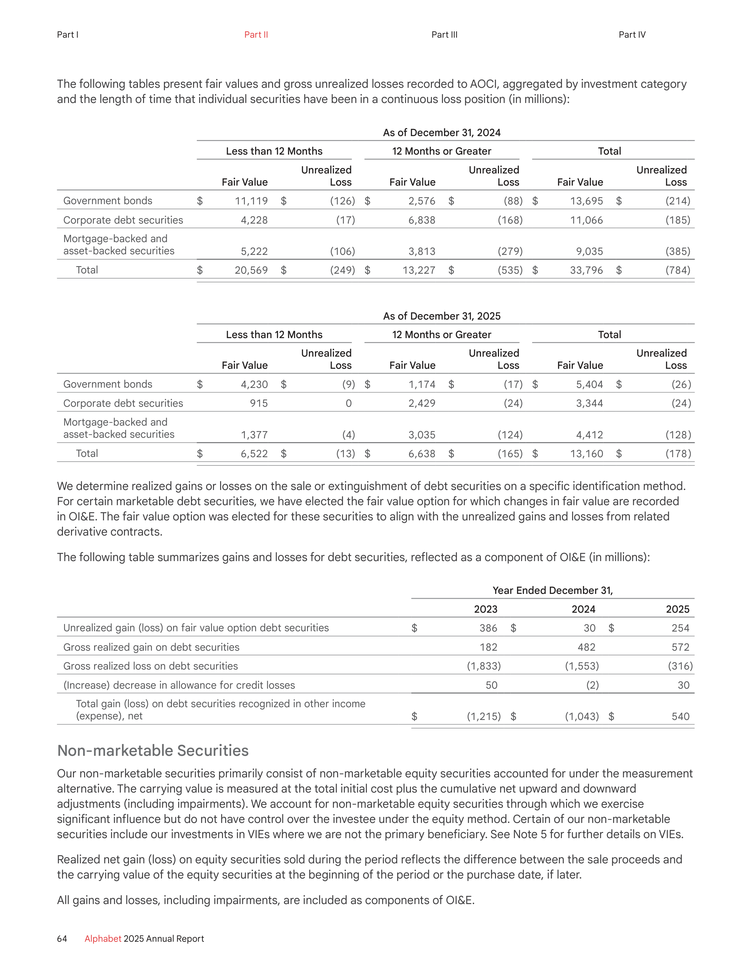 Alphabet Annual Report — page 72