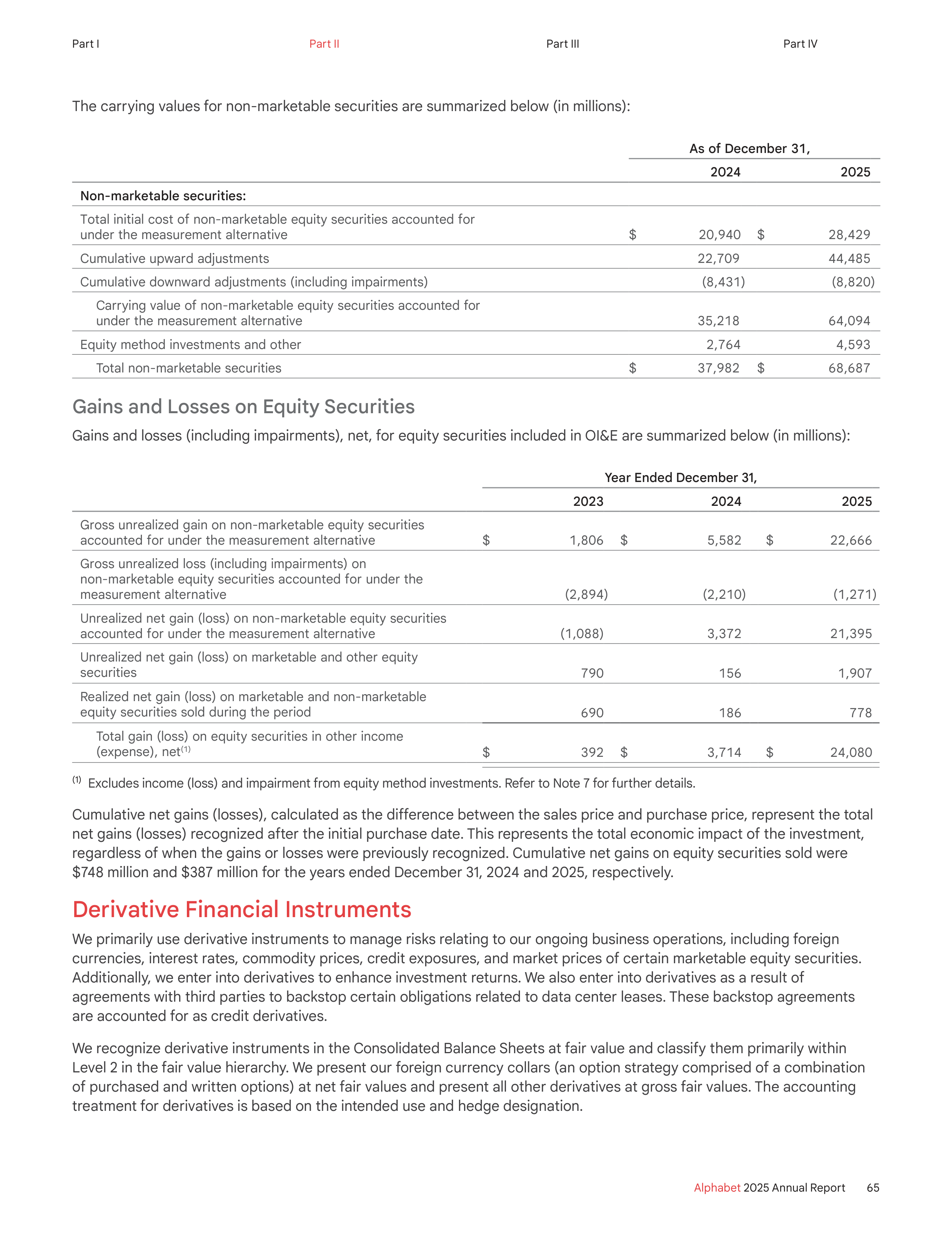 Alphabet Annual Report — page 73