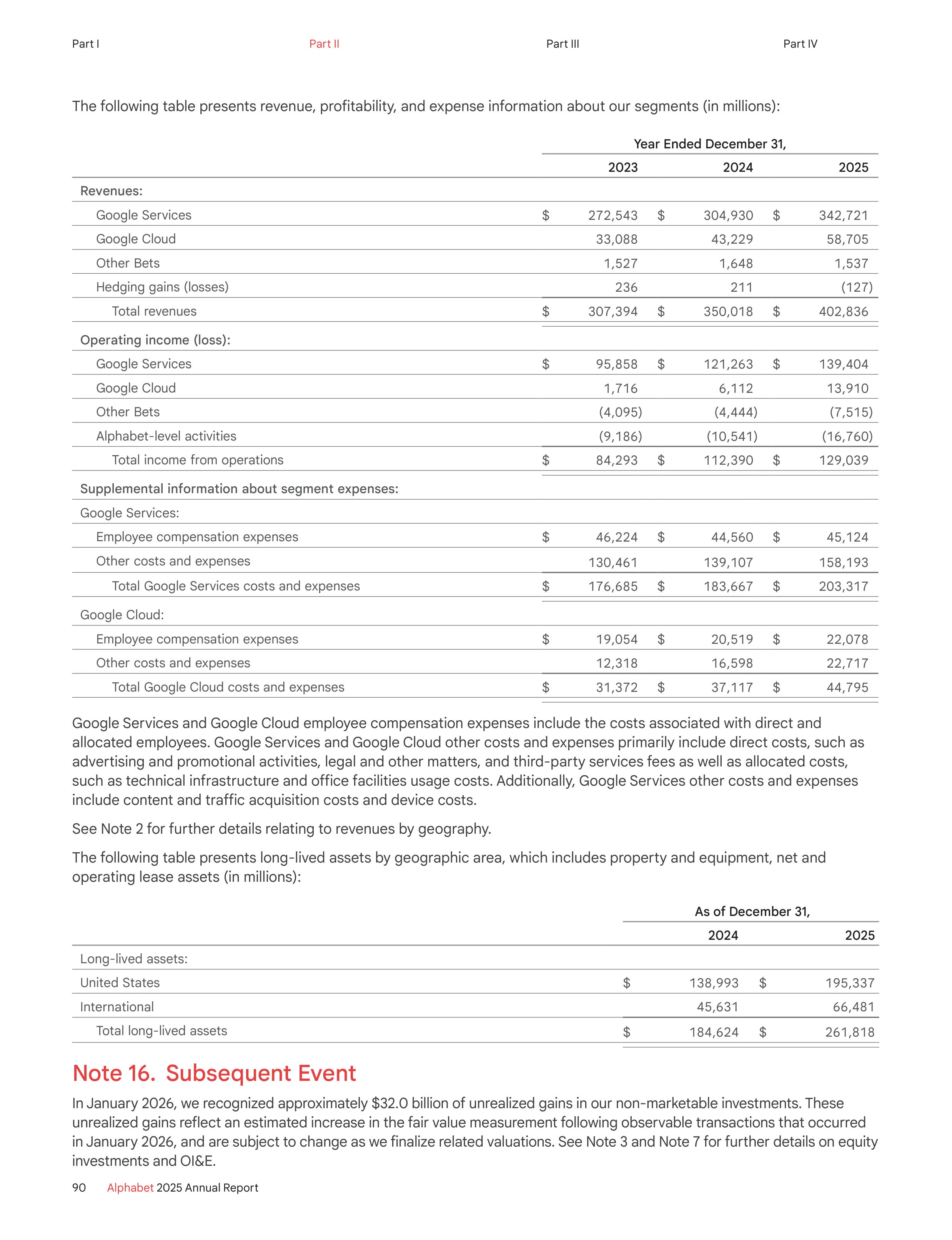 Alphabet Annual Report — page 98