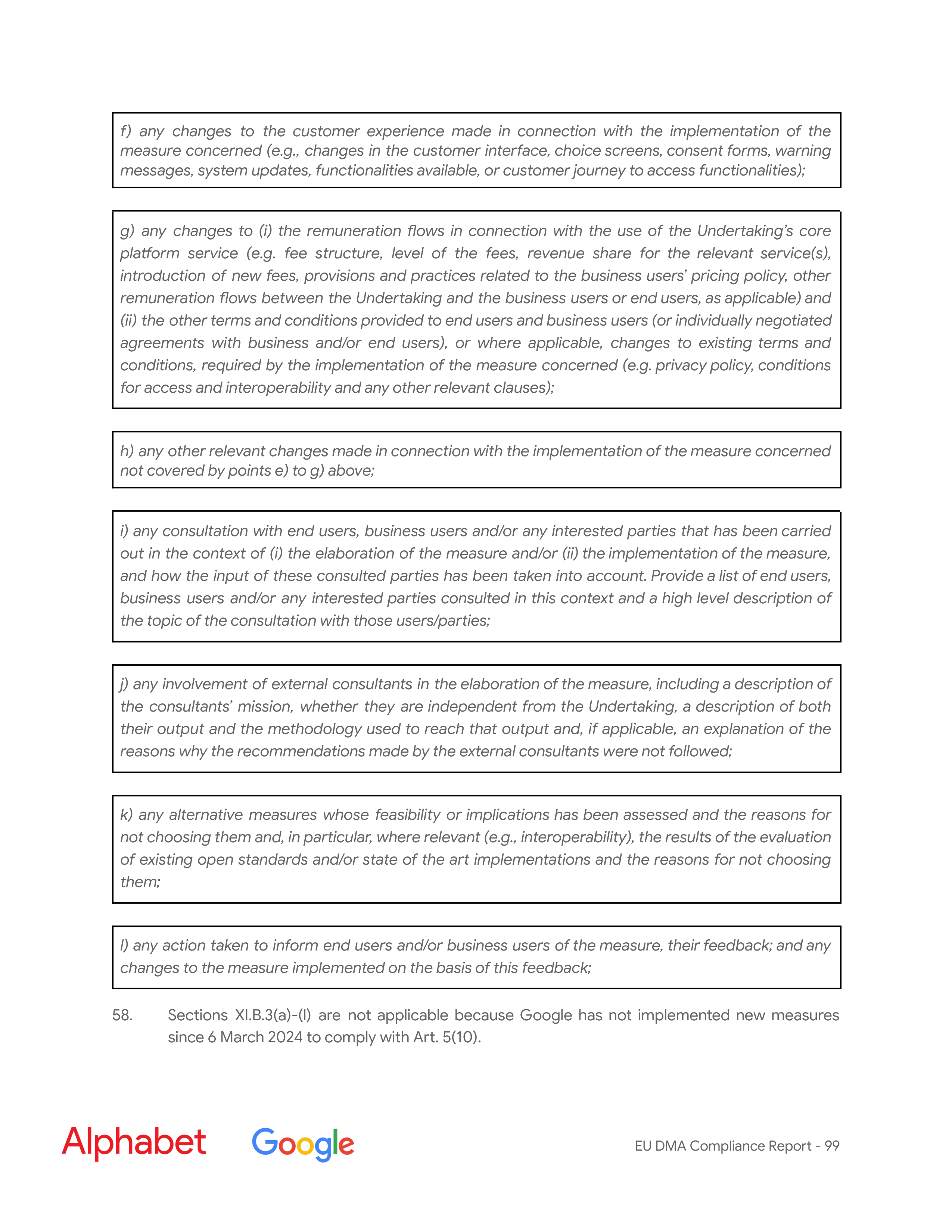 Alphabet DMA Compliance Report — page 100