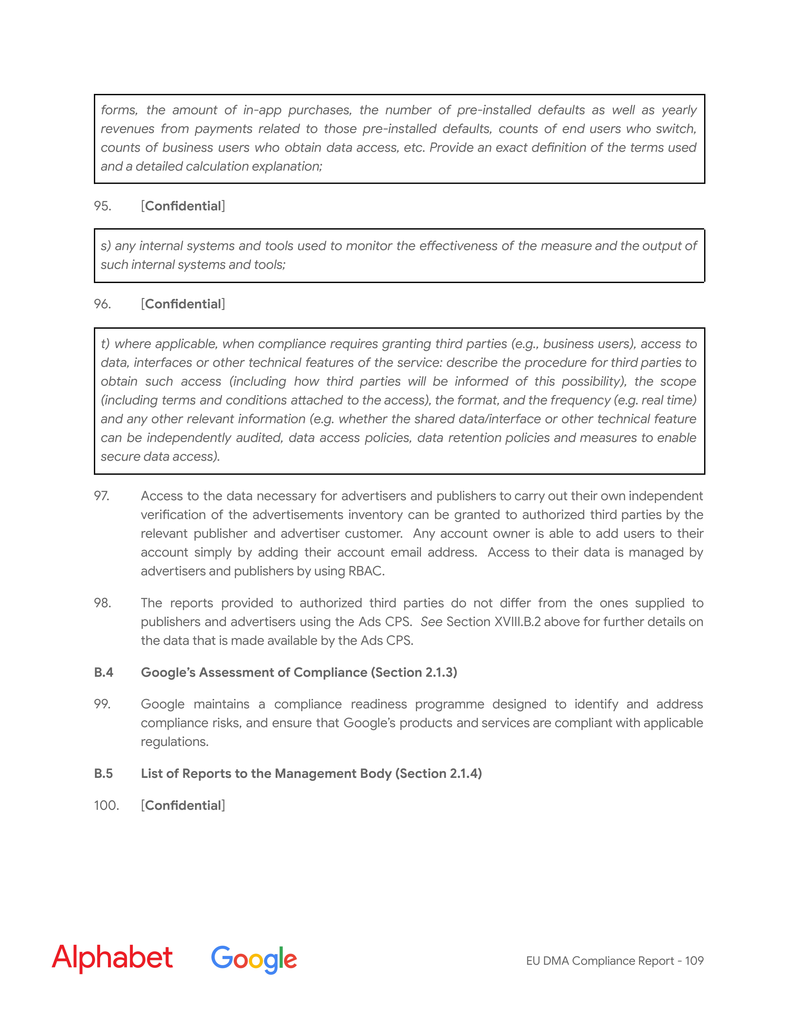 Alphabet DMA Compliance Report — page 110