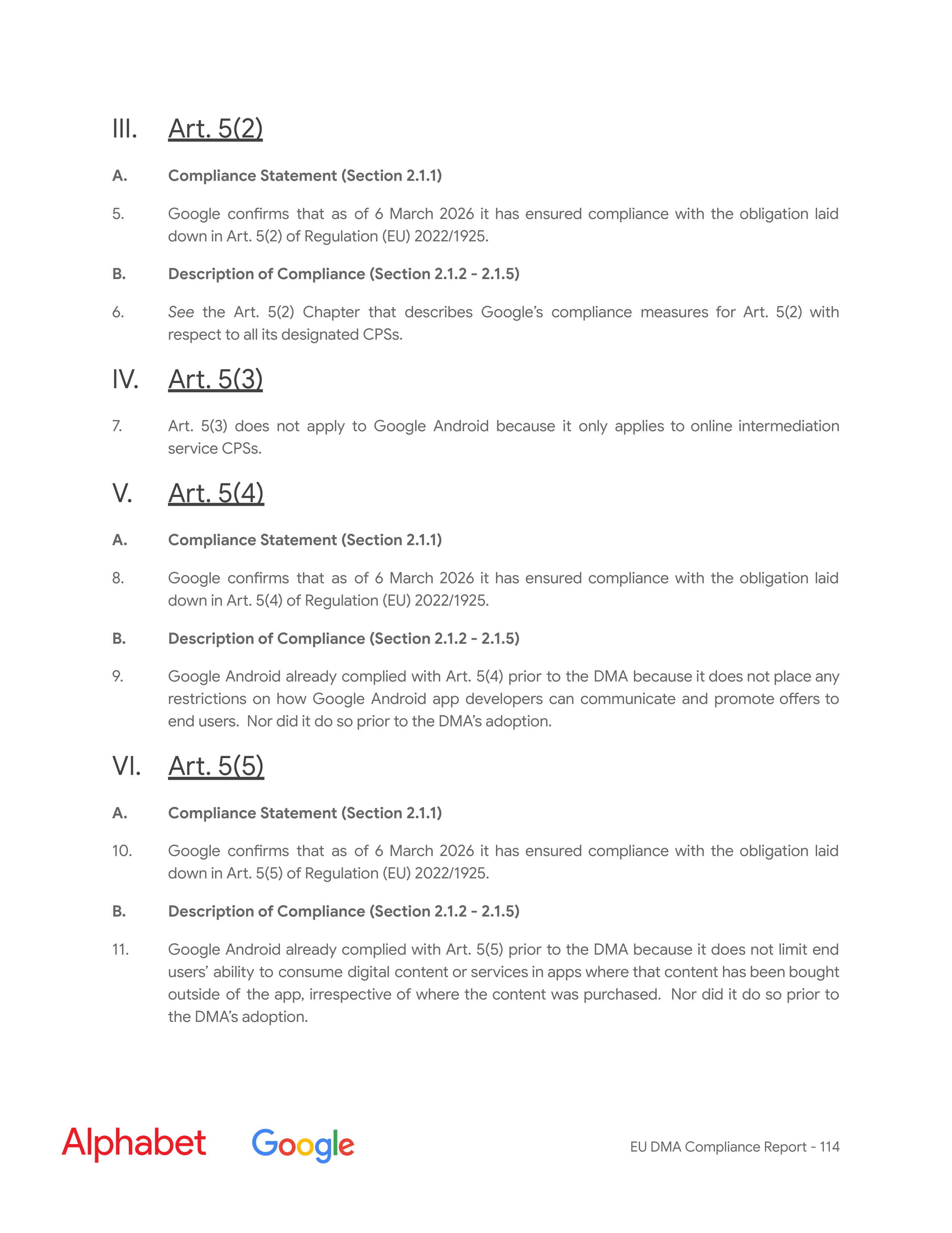 Alphabet DMA Compliance Report — page 115
