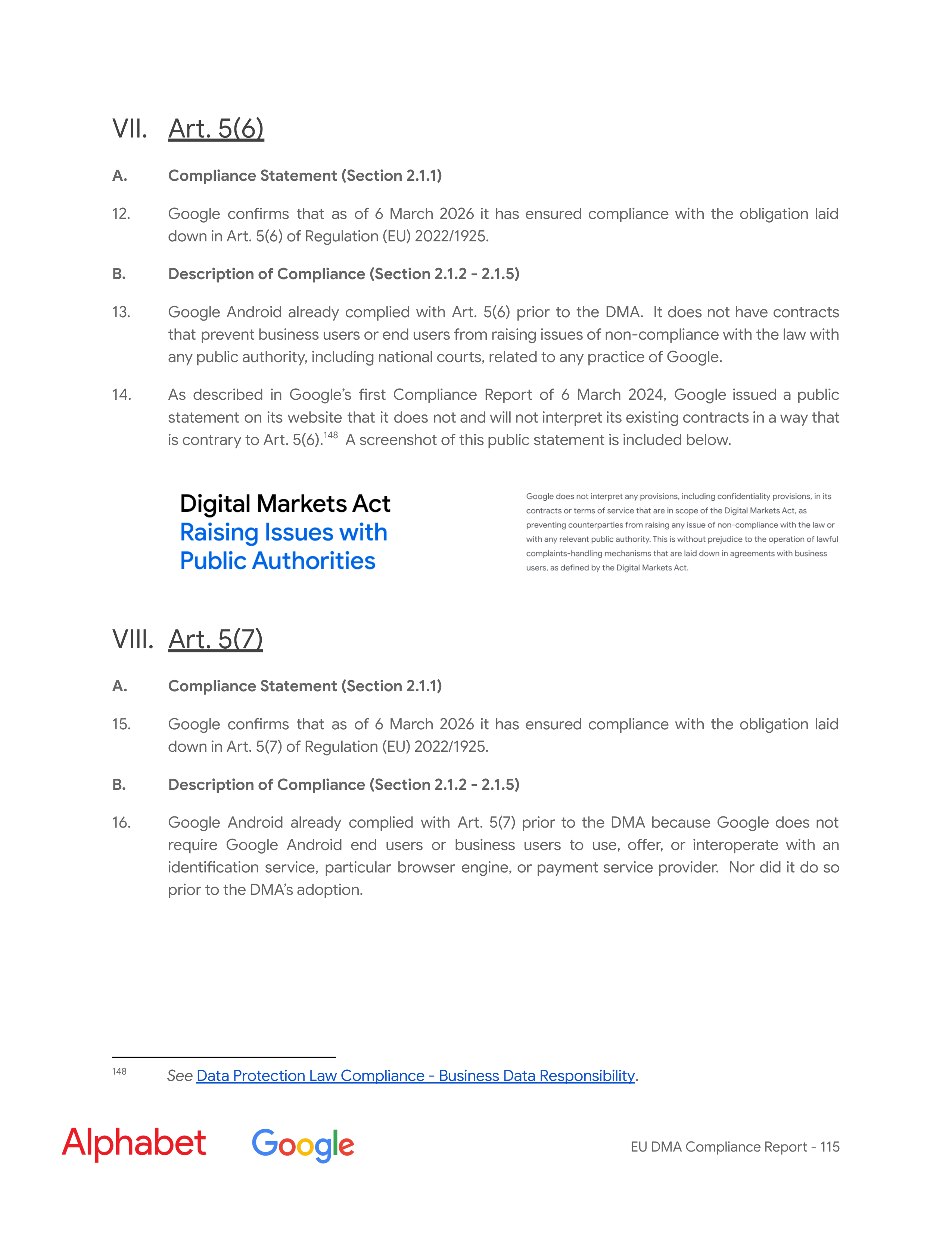 Alphabet DMA Compliance Report — page 116