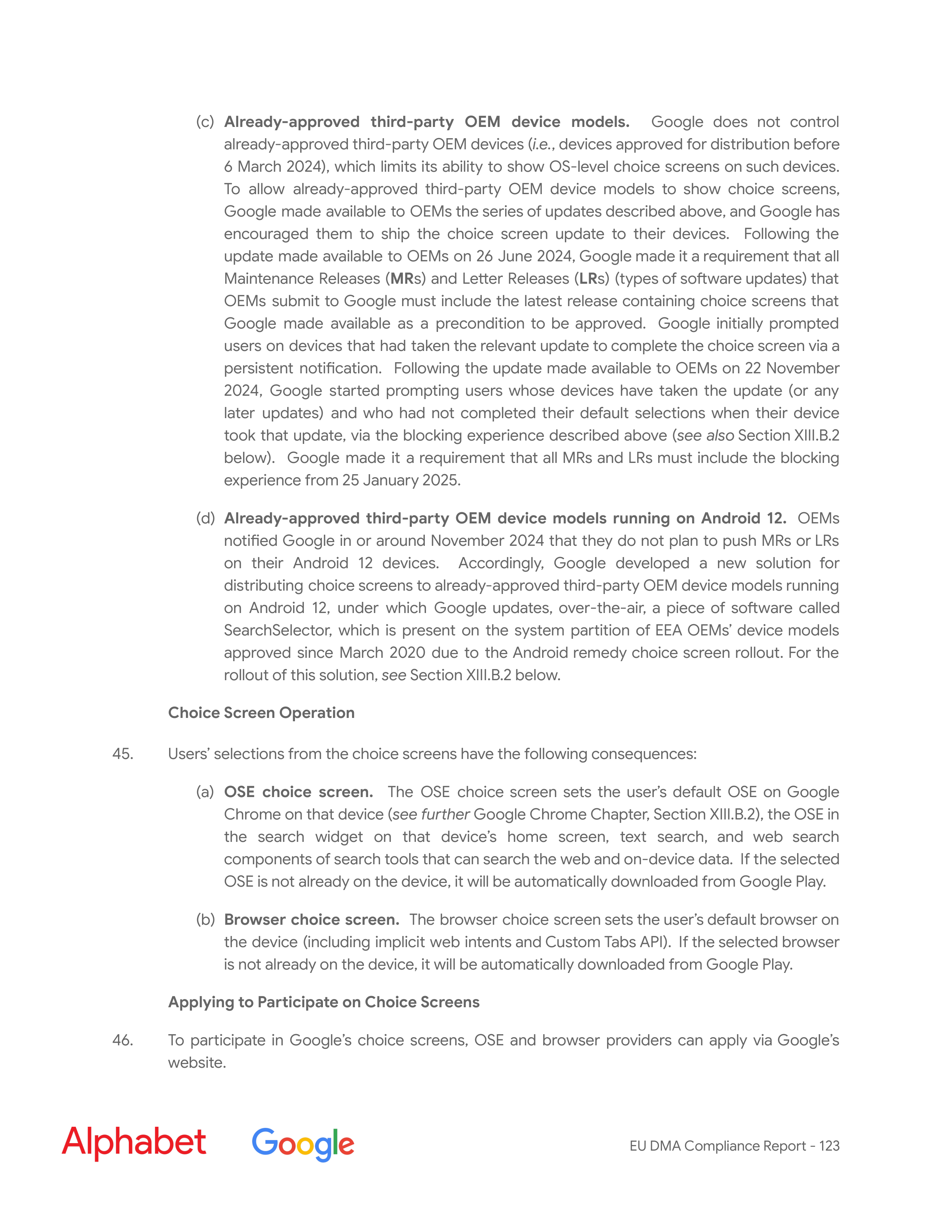 Alphabet DMA Compliance Report — page 124