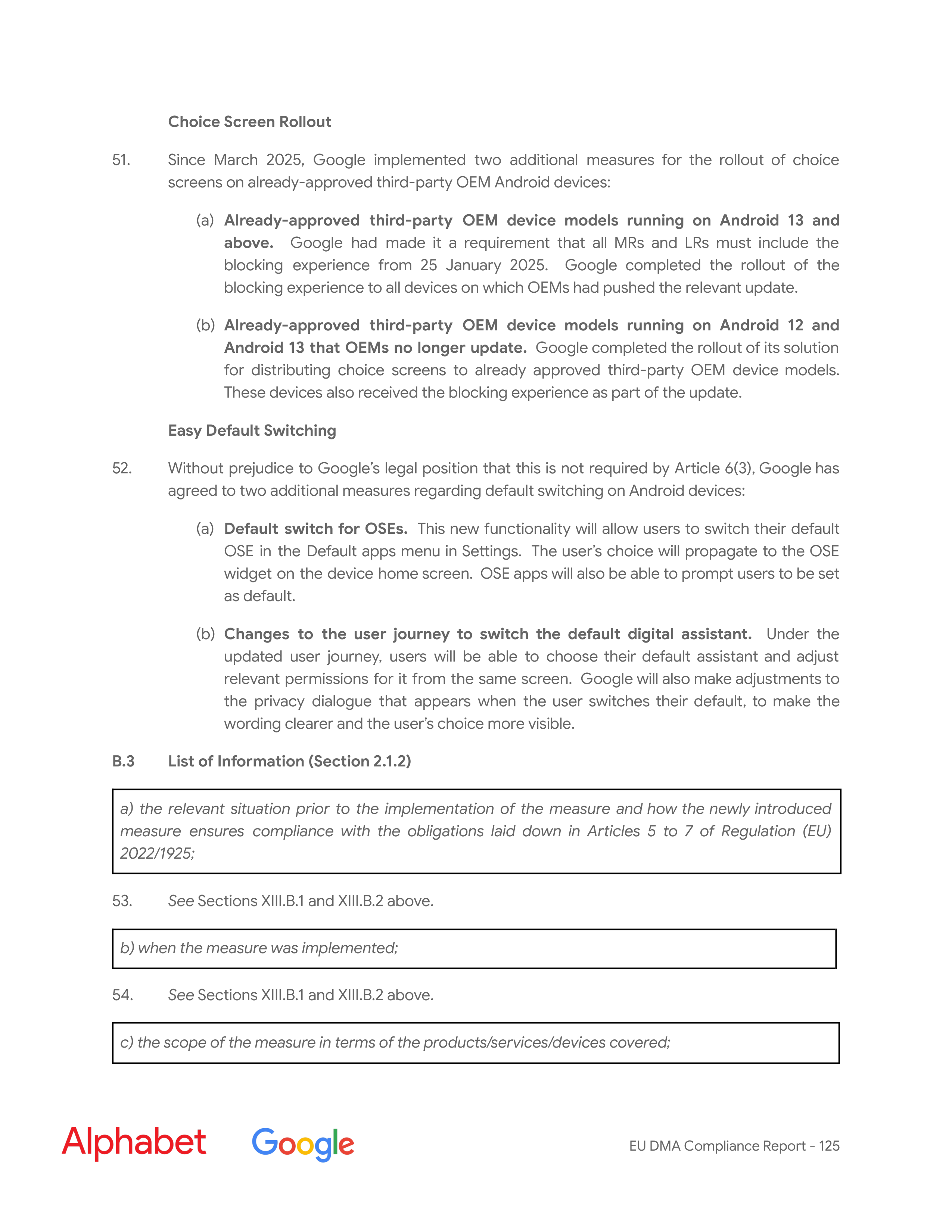 Alphabet DMA Compliance Report — page 126