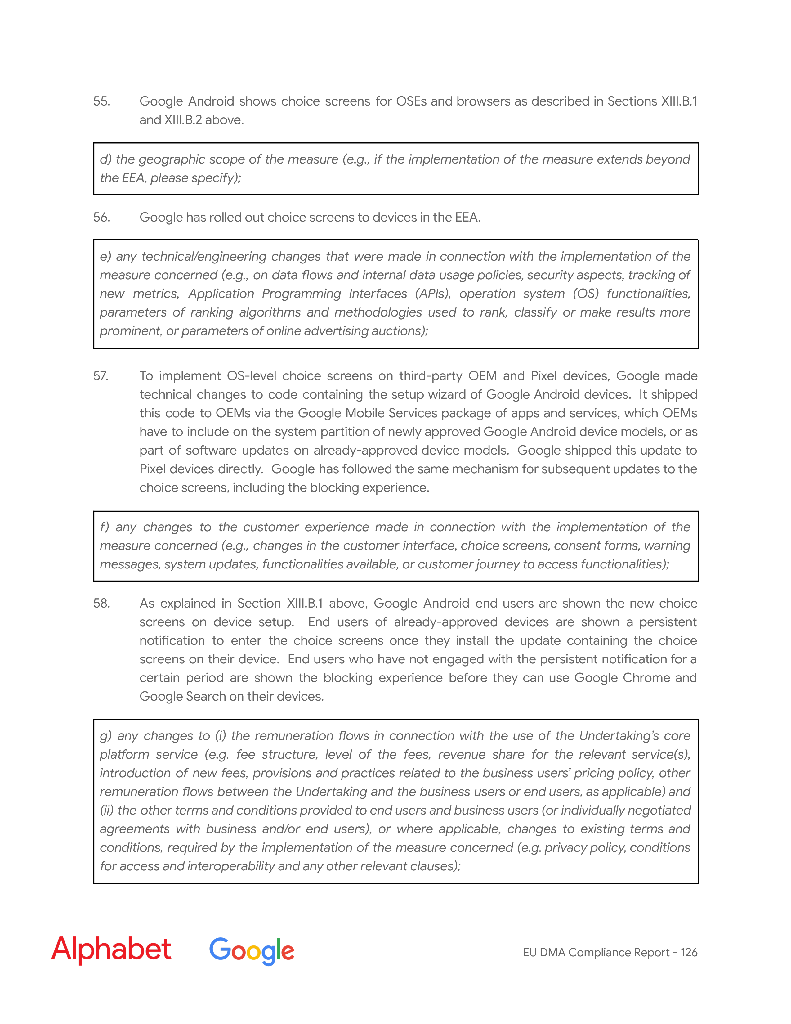 Alphabet DMA Compliance Report — page 127