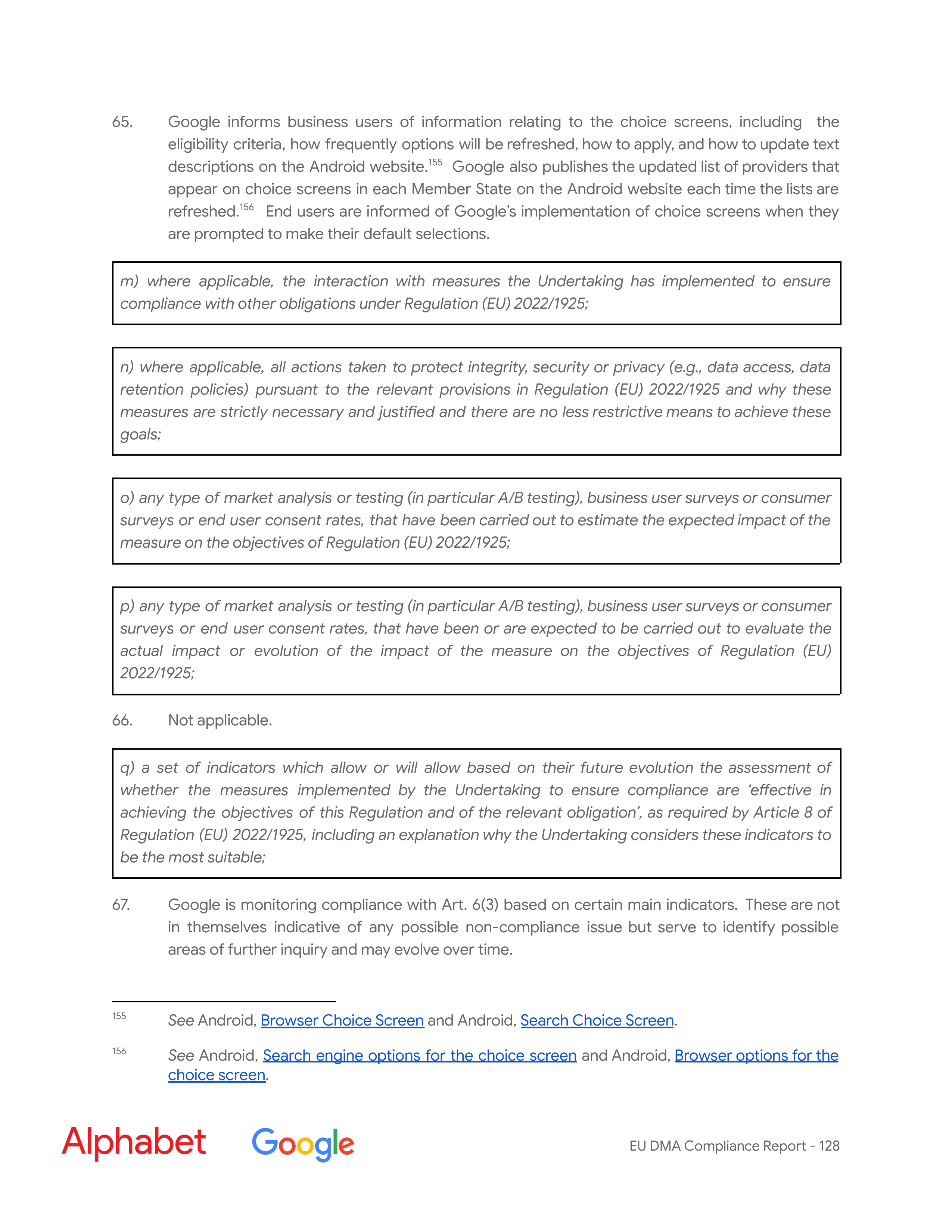 Alphabet DMA Compliance Report — page 129