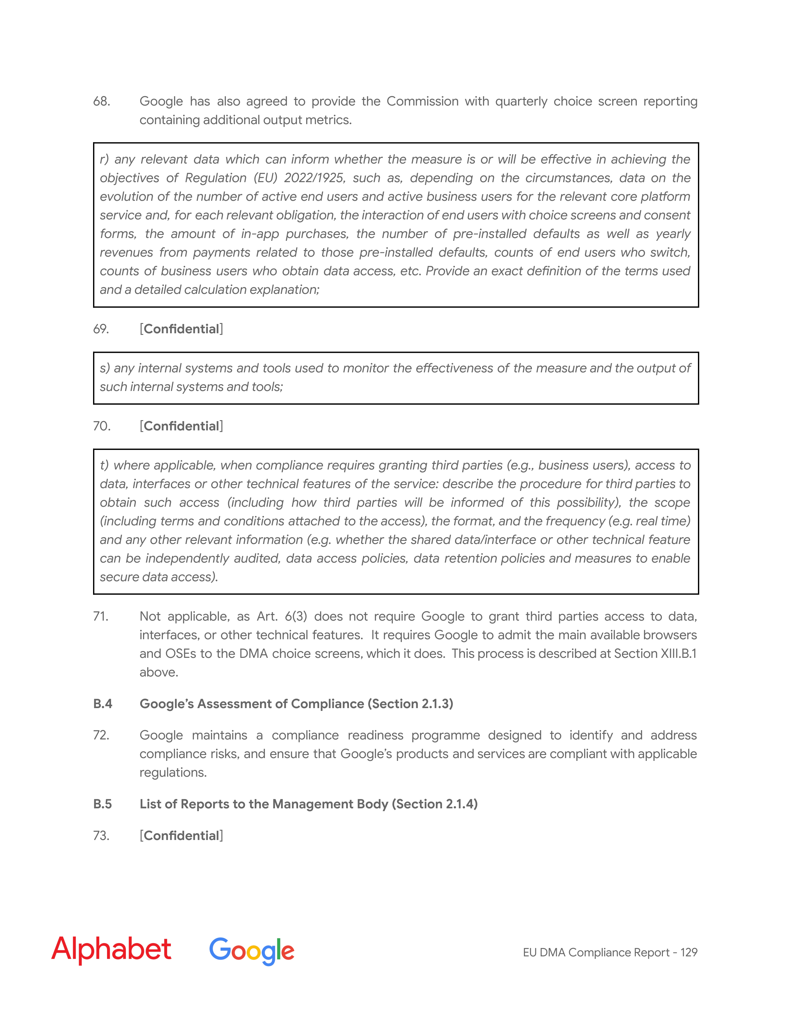 Alphabet DMA Compliance Report — page 130