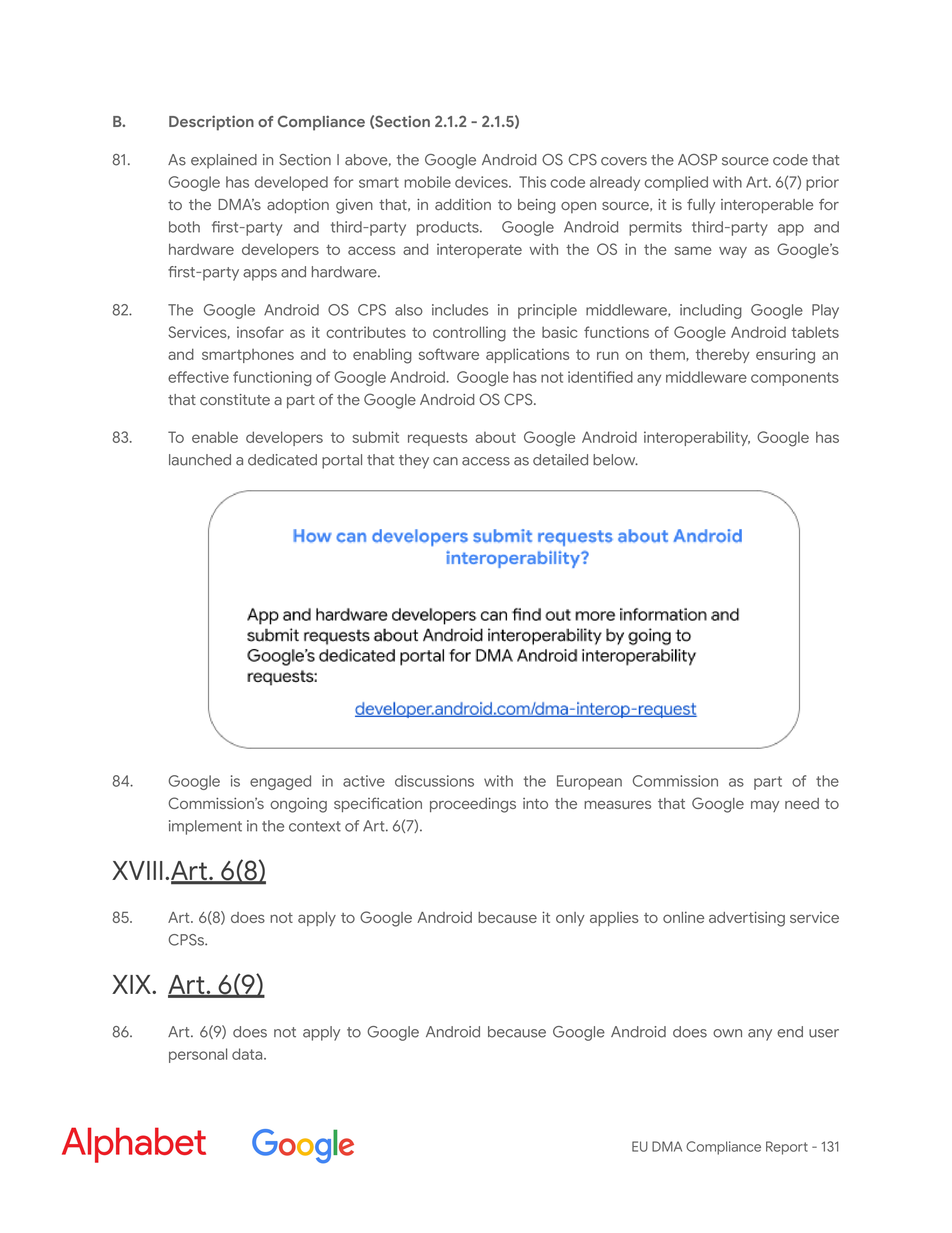 Alphabet DMA Compliance Report — page 132