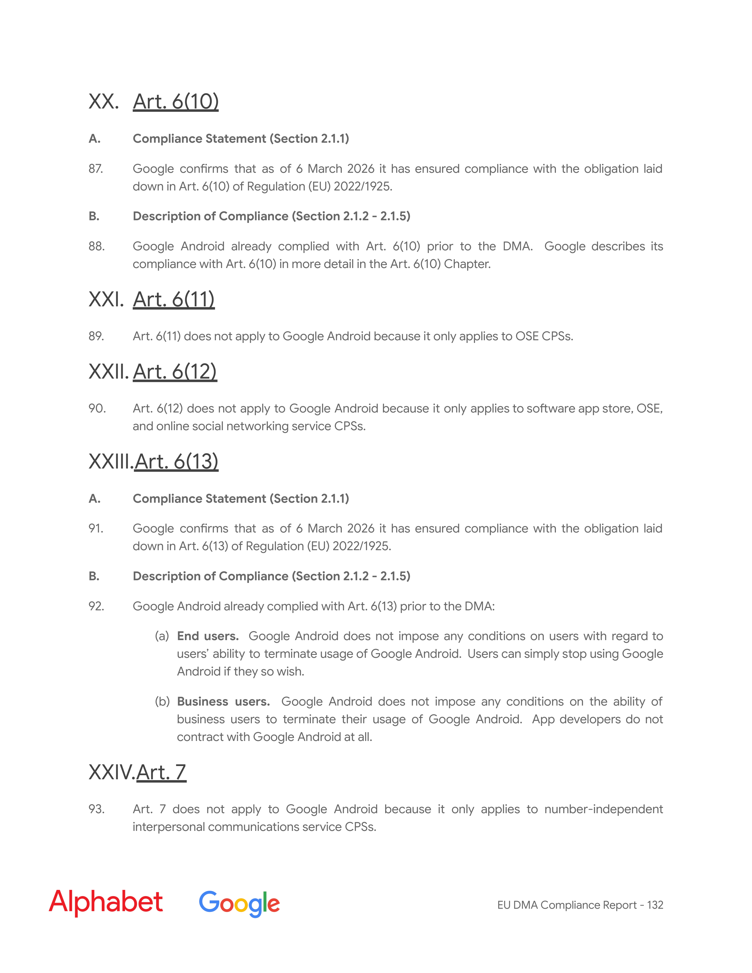 Alphabet DMA Compliance Report — page 133
