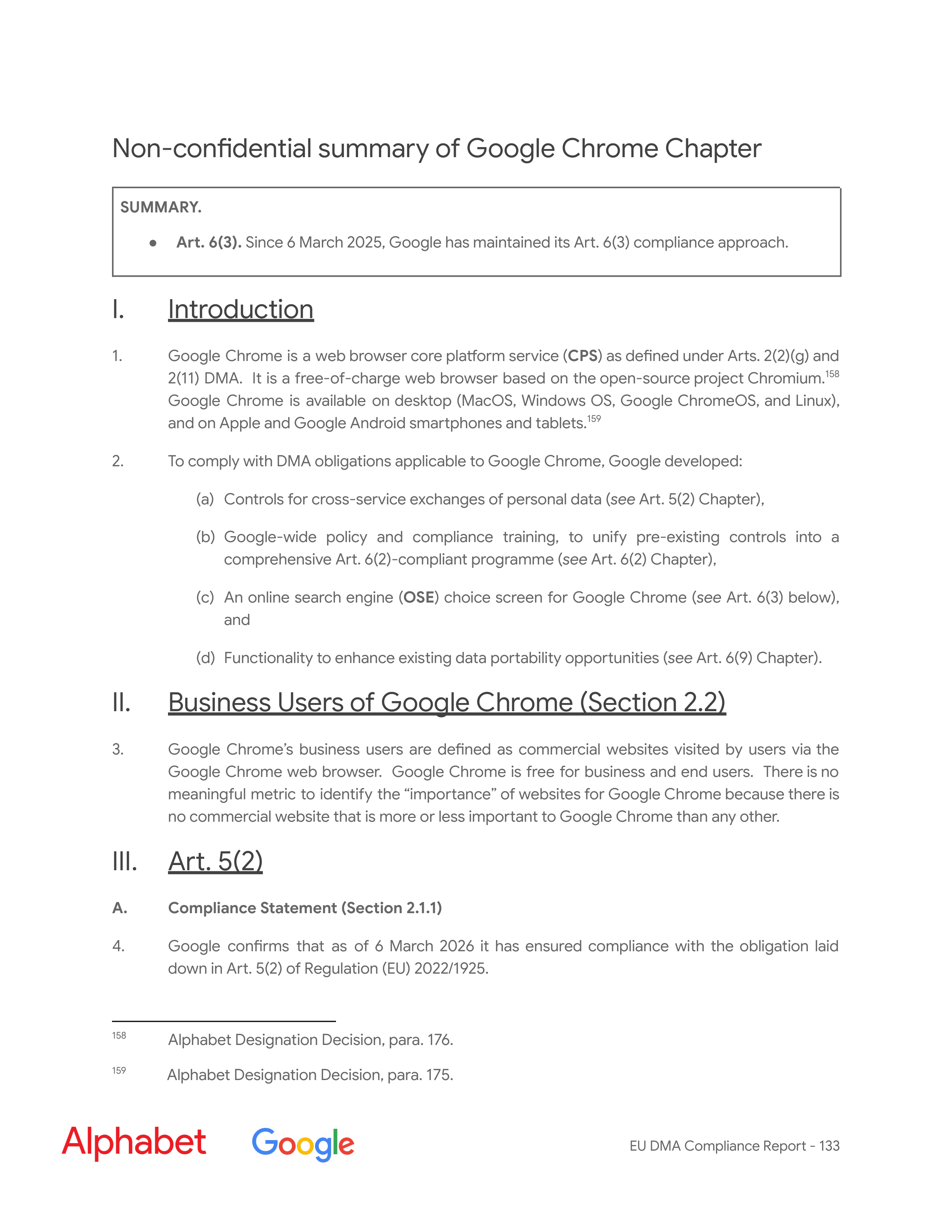 Alphabet DMA Compliance Report — page 134
