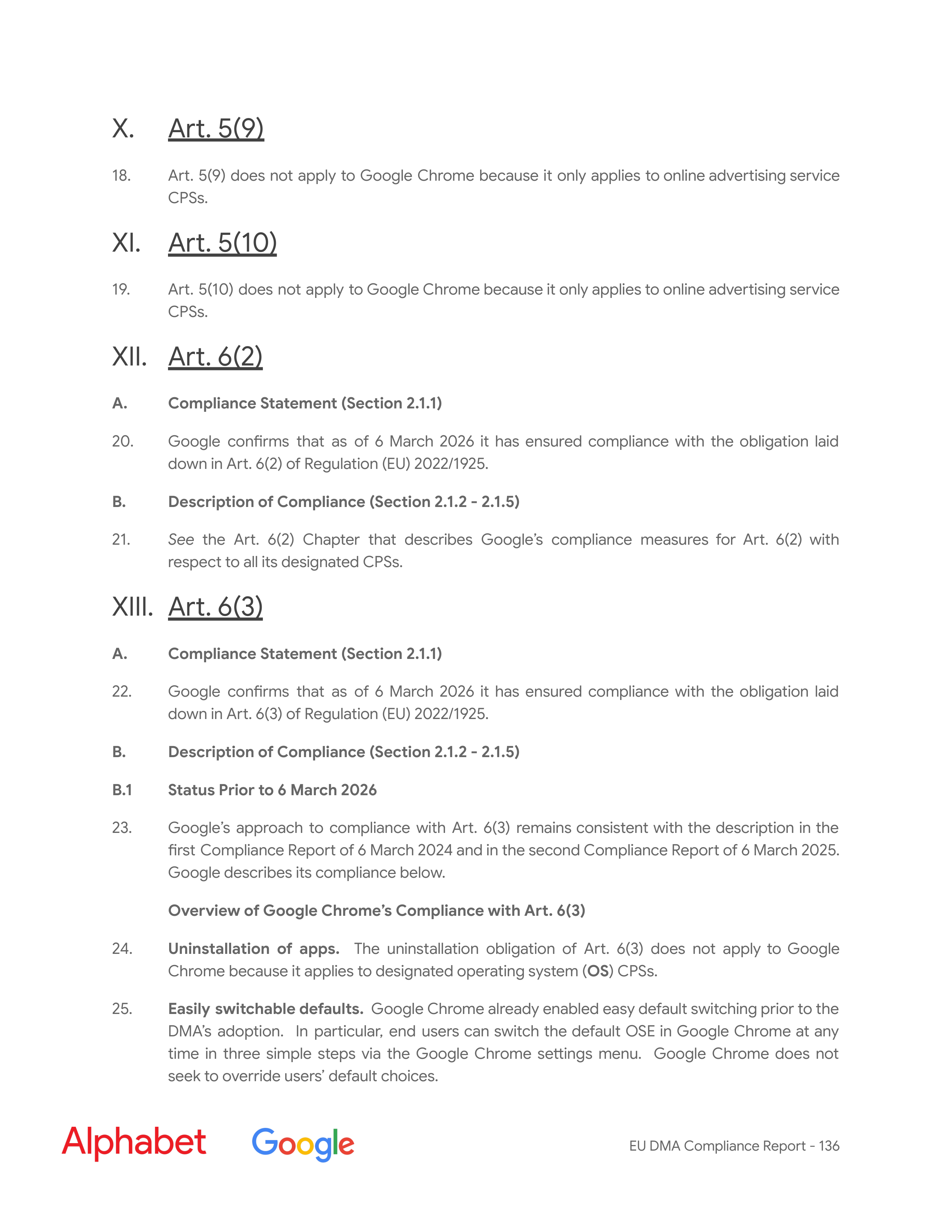Alphabet DMA Compliance Report — page 137