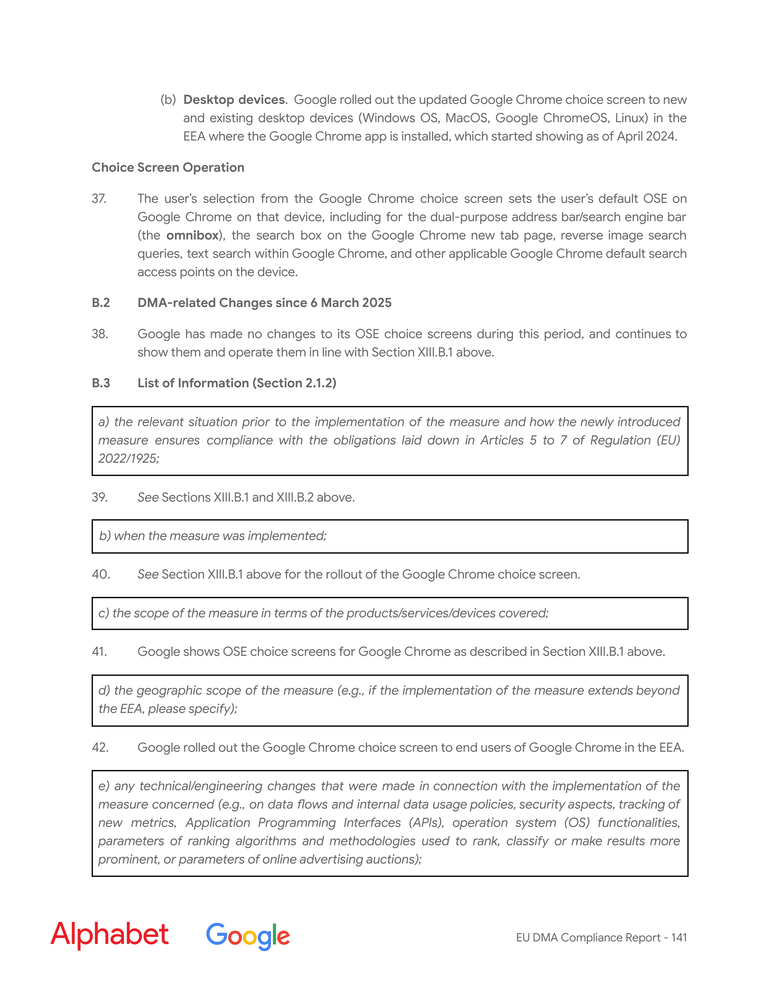 Alphabet DMA Compliance Report — page 142