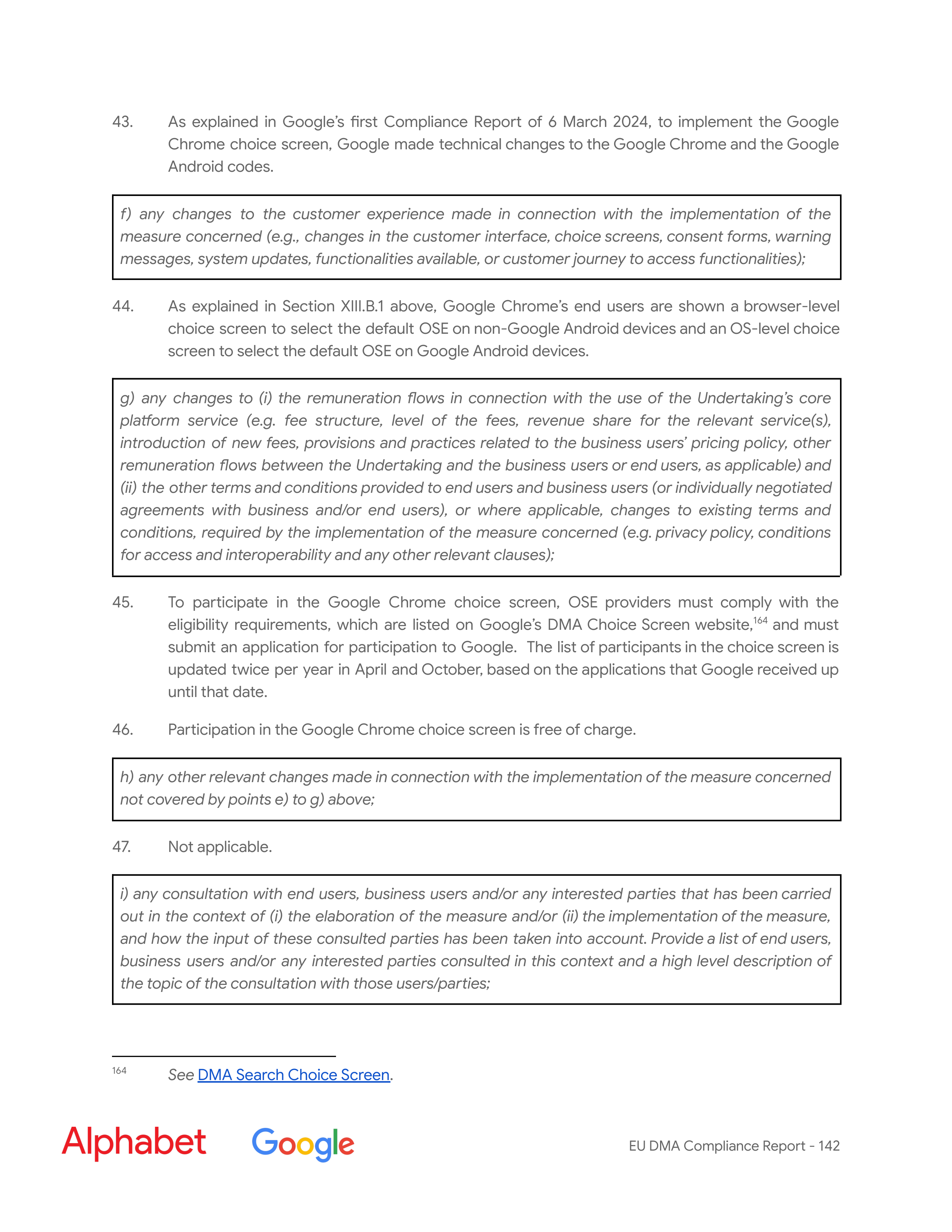 Alphabet DMA Compliance Report — page 143