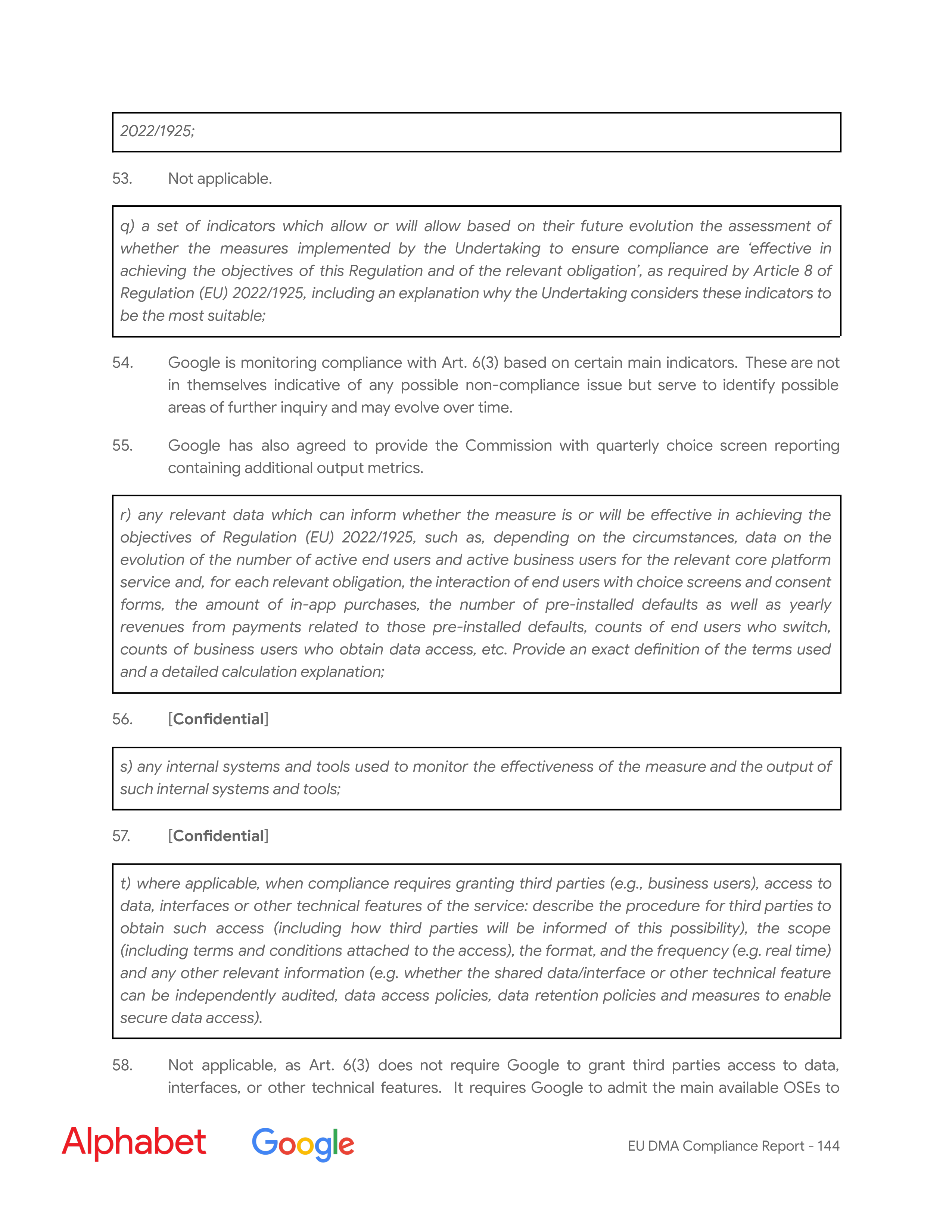 Alphabet DMA Compliance Report — page 145