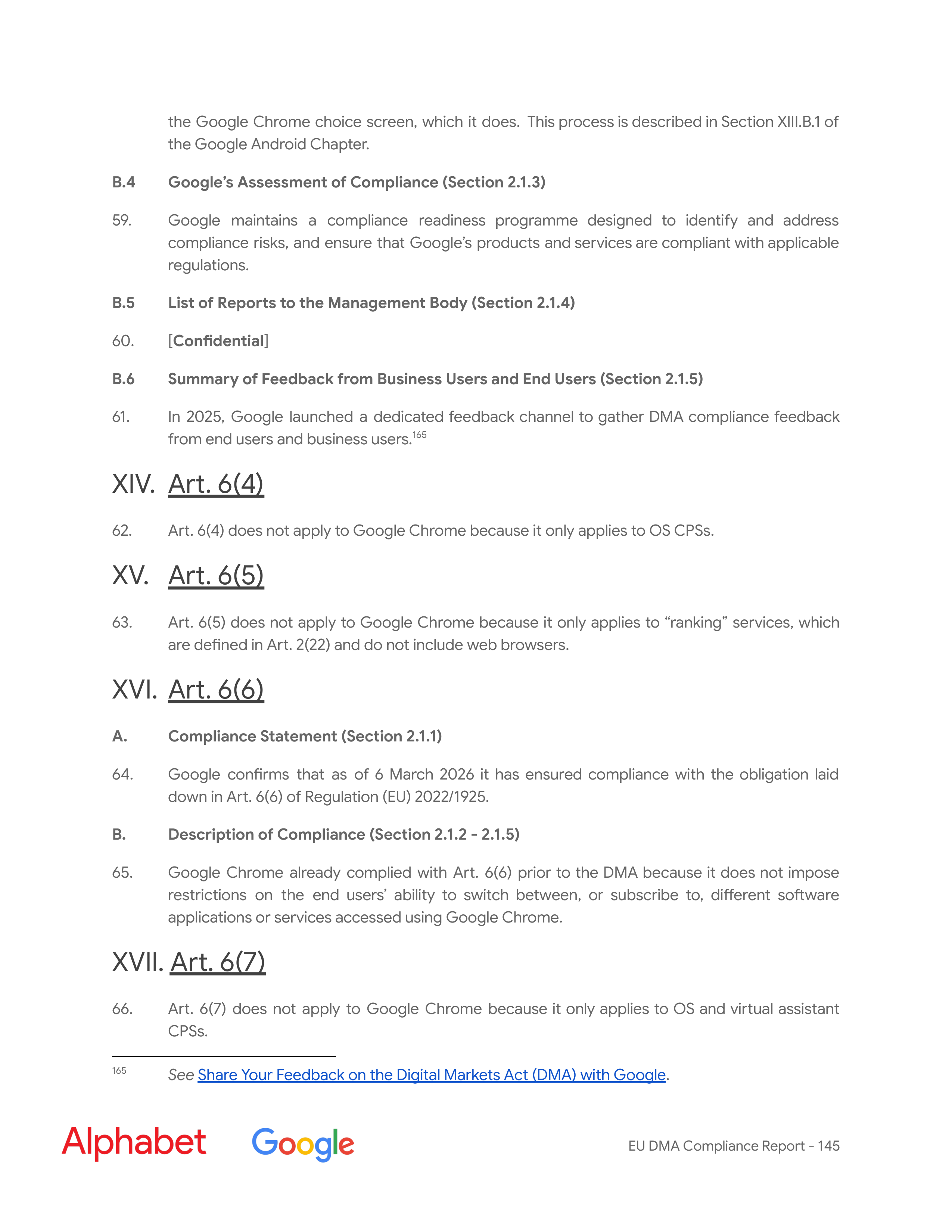 Alphabet DMA Compliance Report — page 146