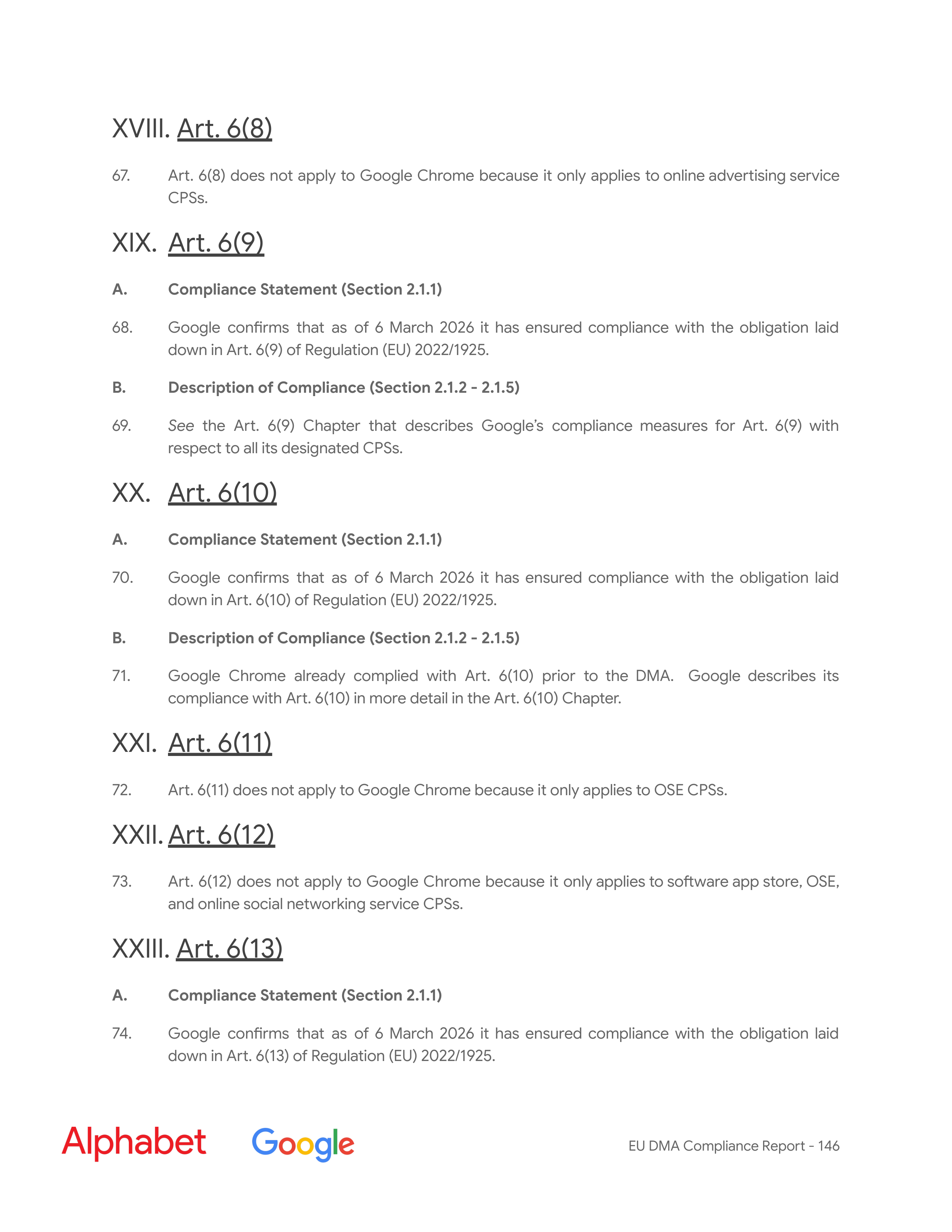 Alphabet DMA Compliance Report — page 147
