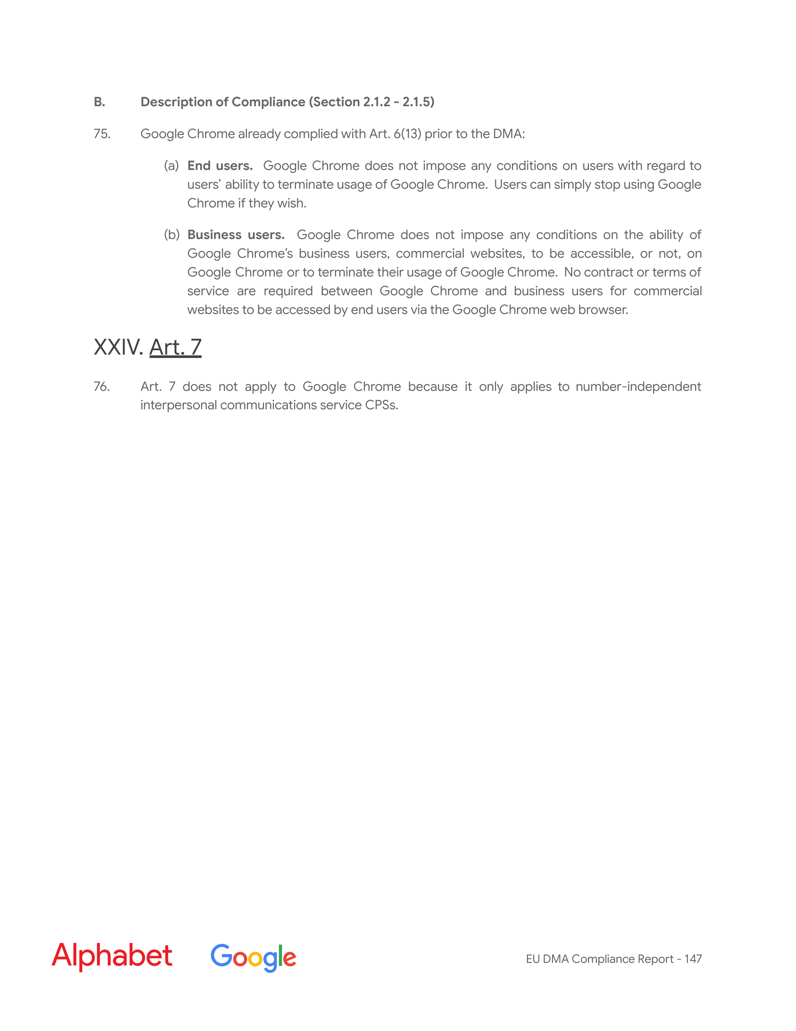 Alphabet DMA Compliance Report — page 148