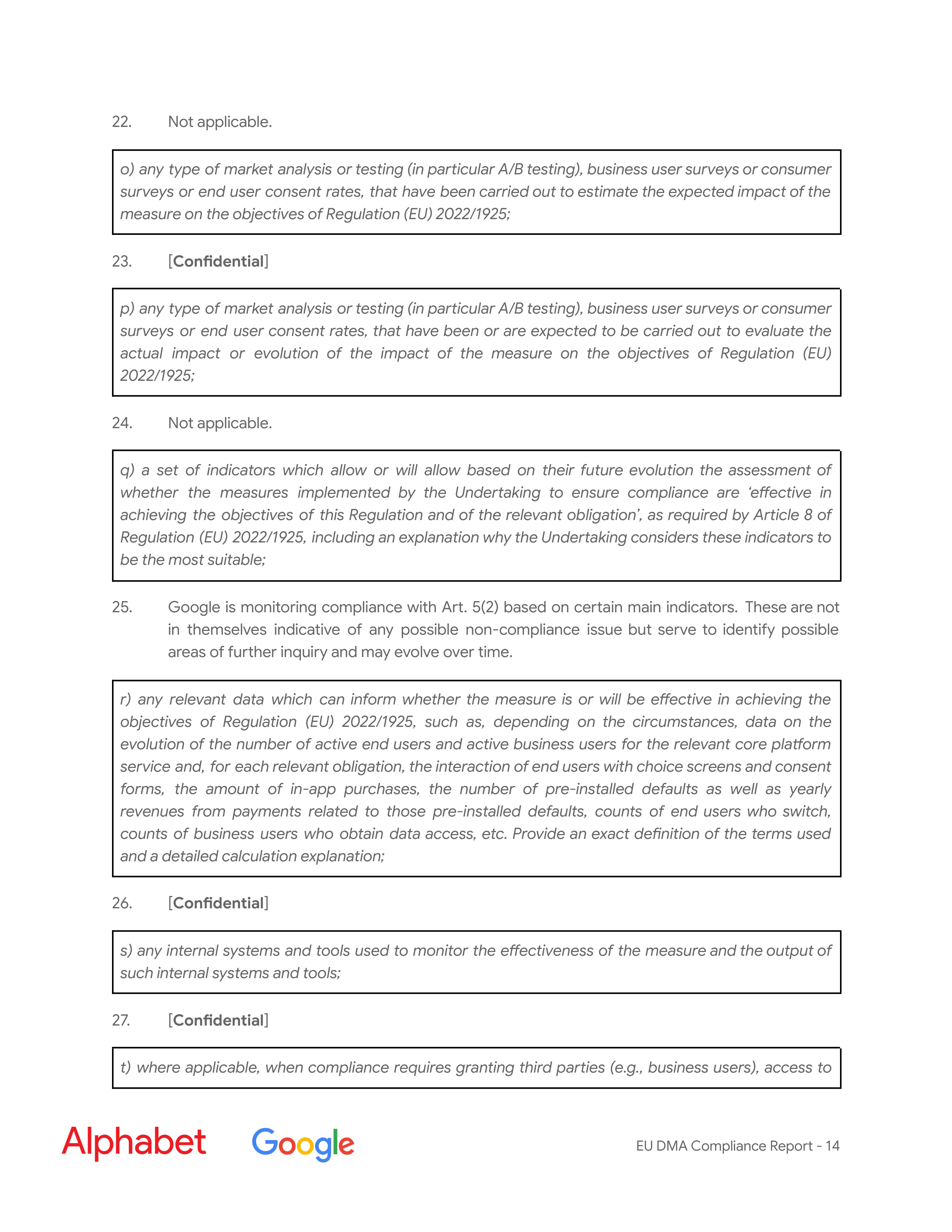 Alphabet DMA Compliance Report — page 15