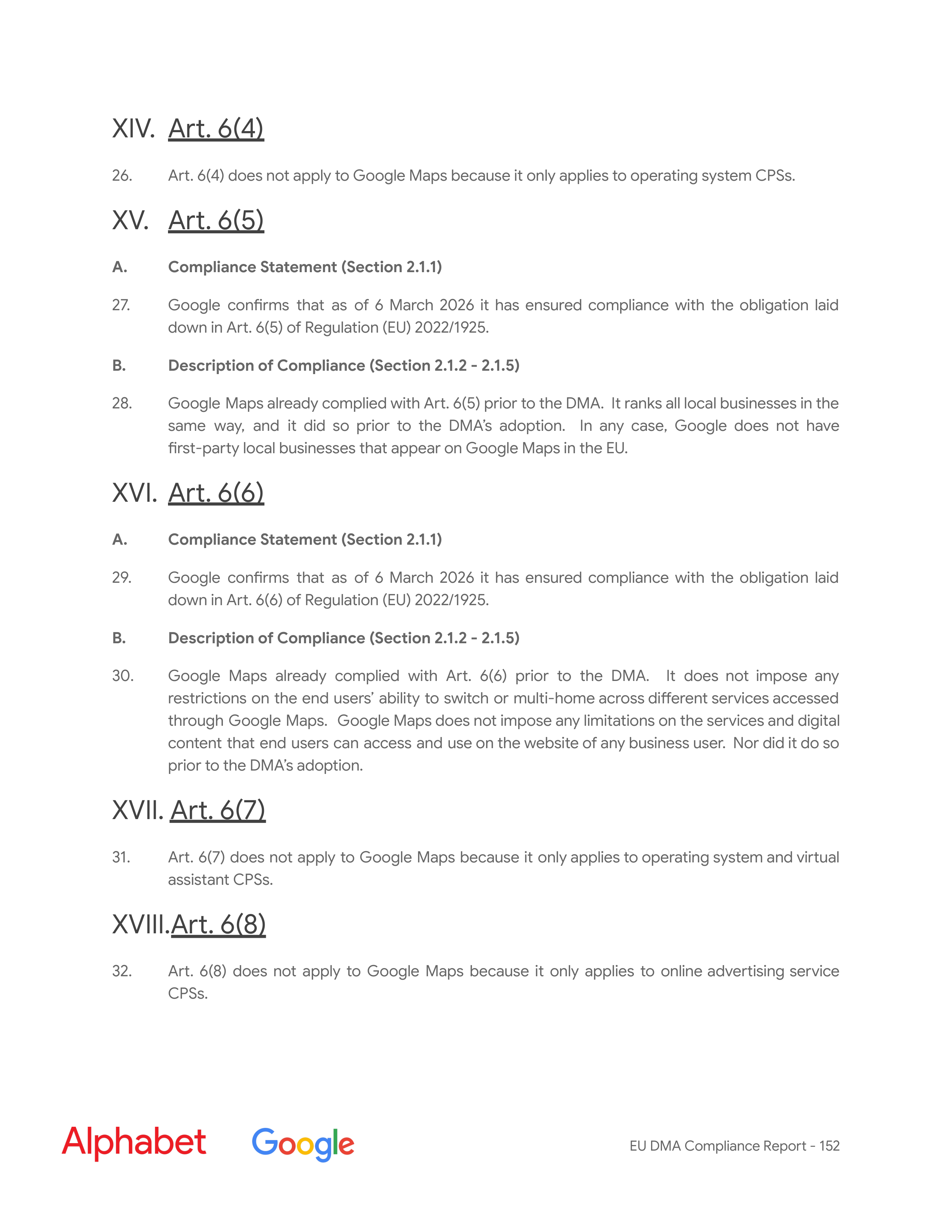 Alphabet DMA Compliance Report — page 153