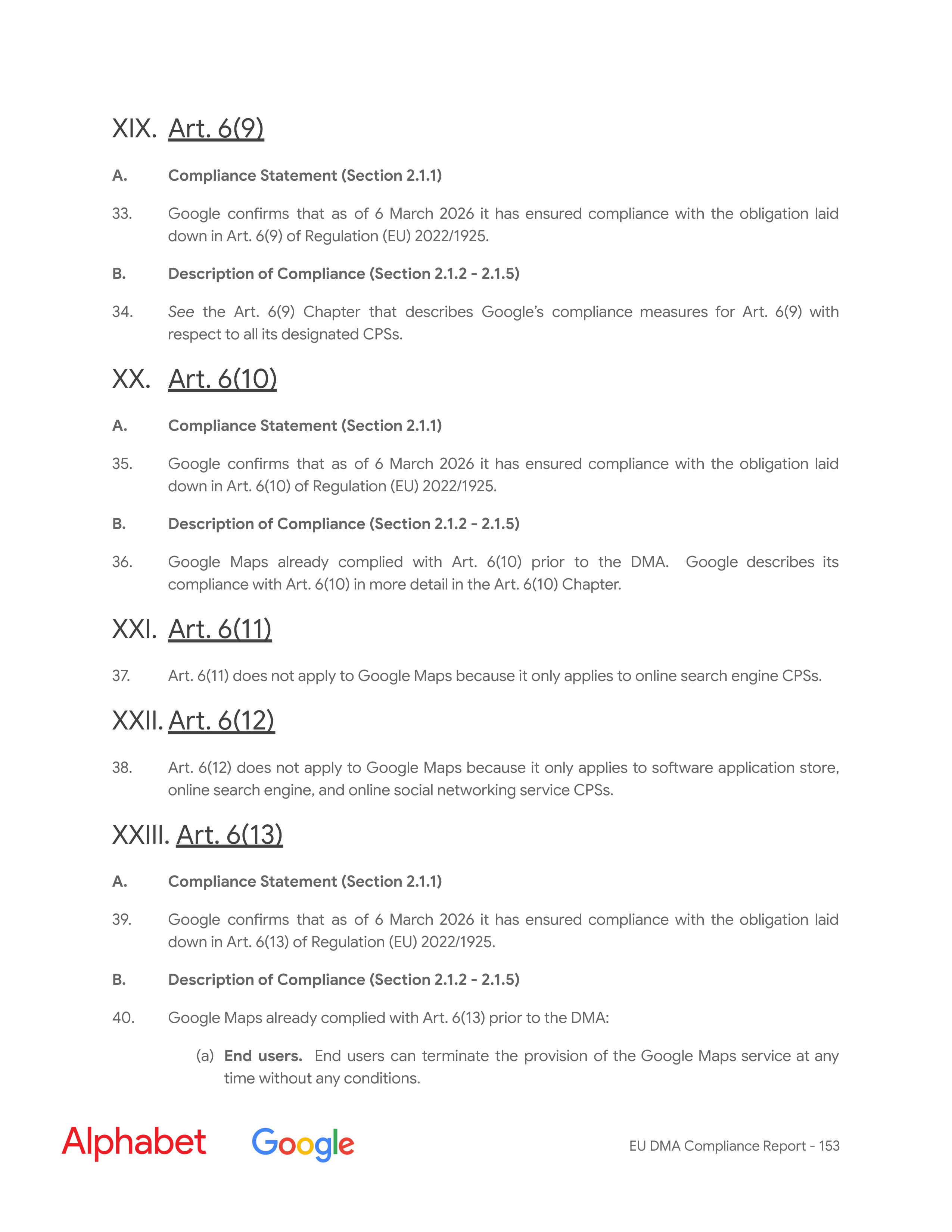 Alphabet DMA Compliance Report — page 154