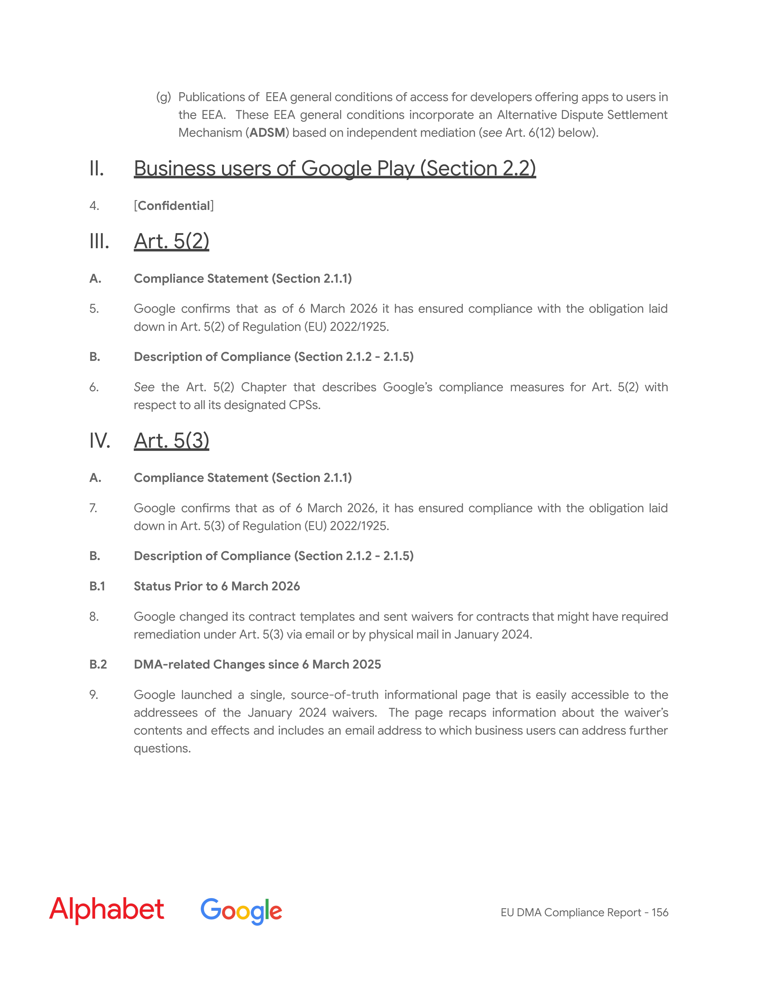Alphabet DMA Compliance Report — page 157