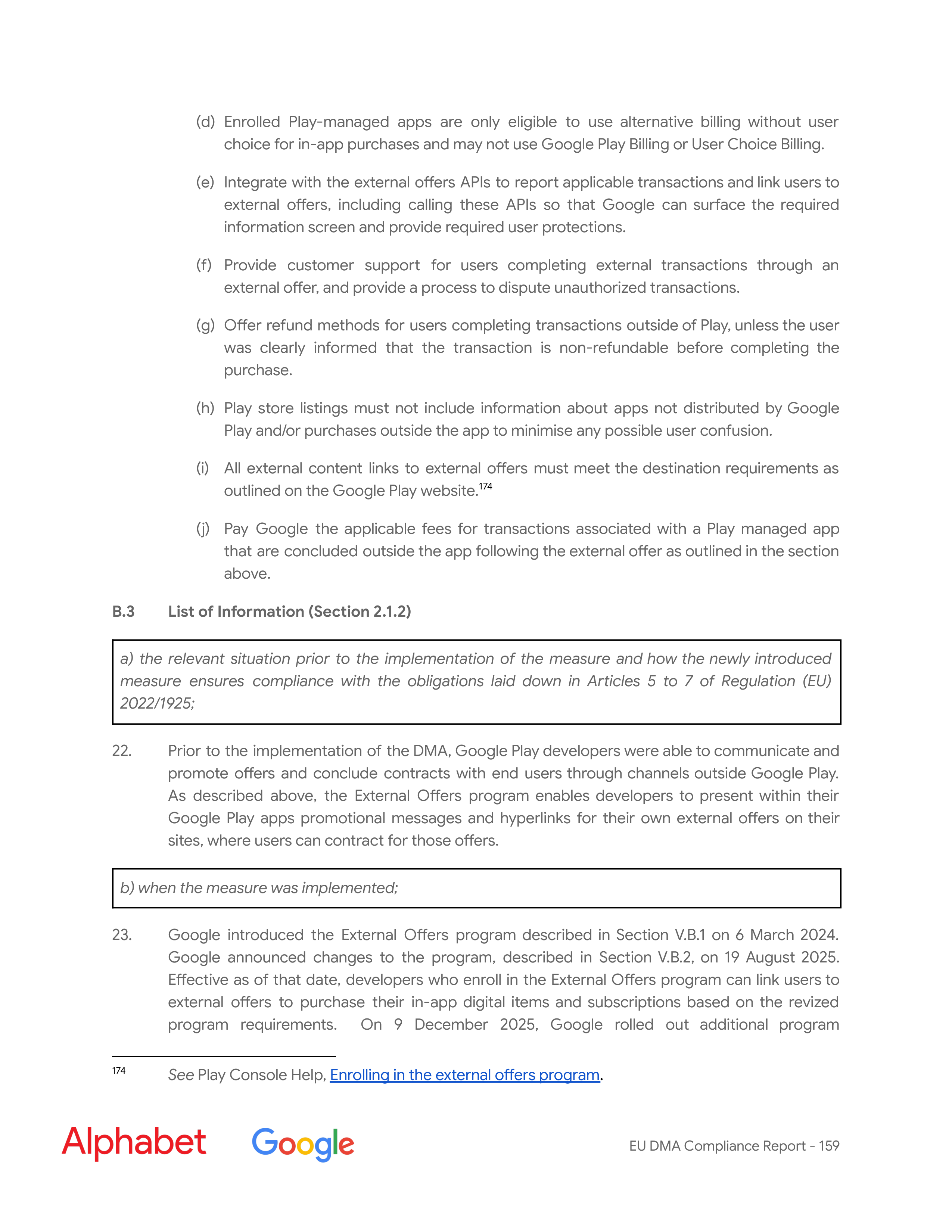 Alphabet DMA Compliance Report — page 160