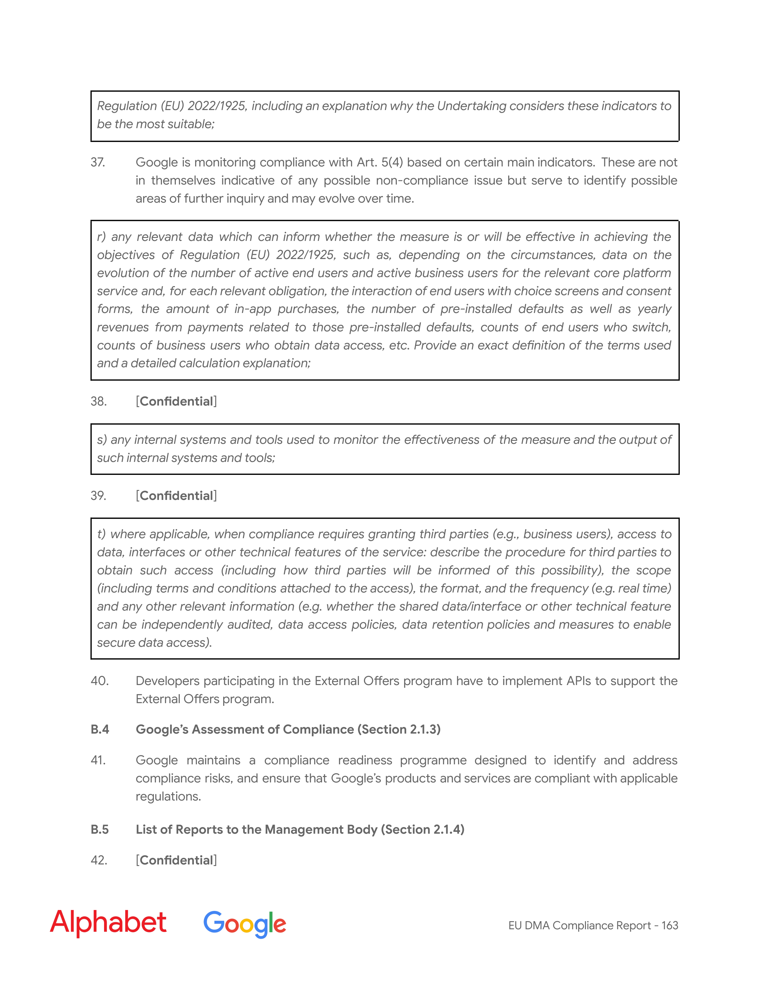 Alphabet DMA Compliance Report — page 164