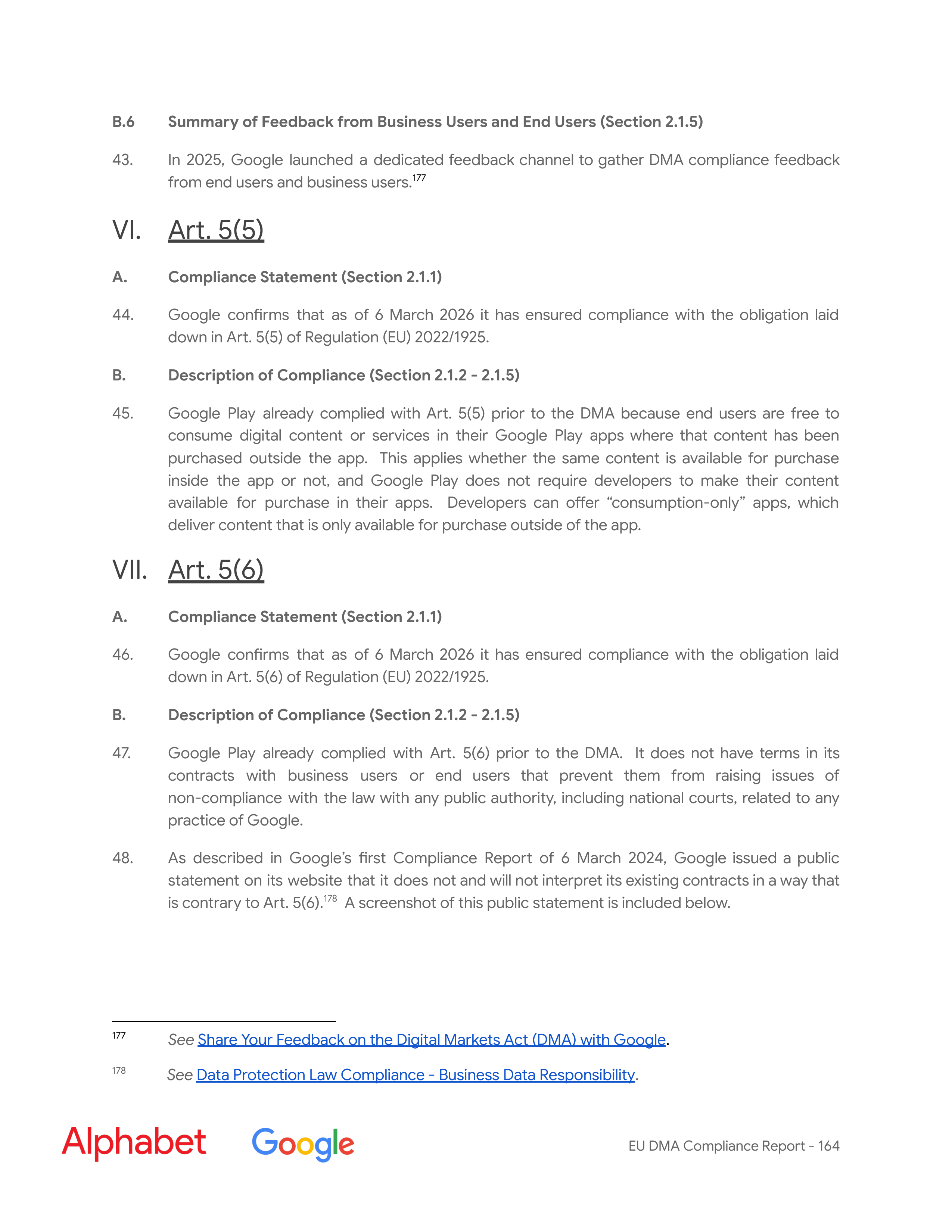 Alphabet DMA Compliance Report — page 165