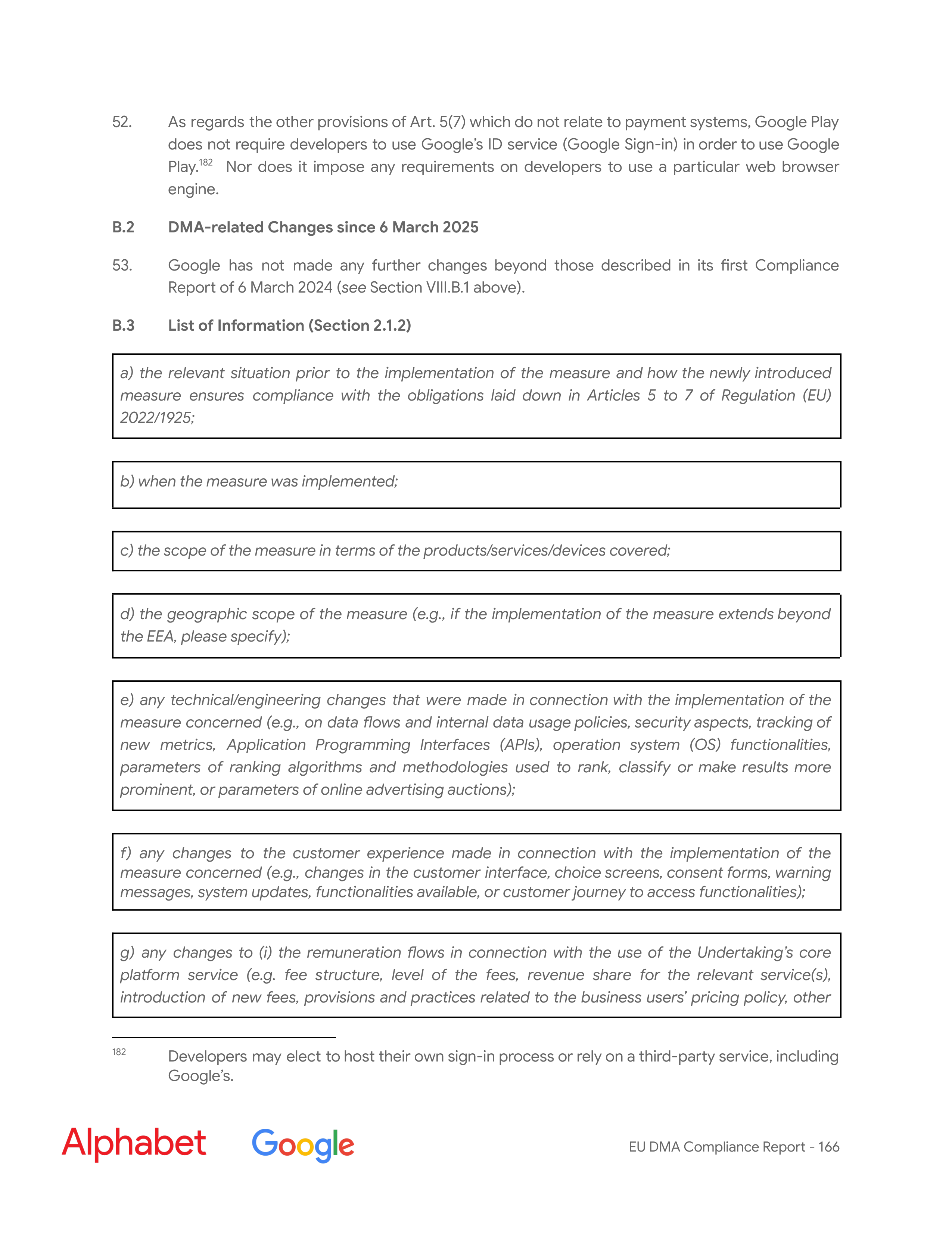 Alphabet DMA Compliance Report — page 167