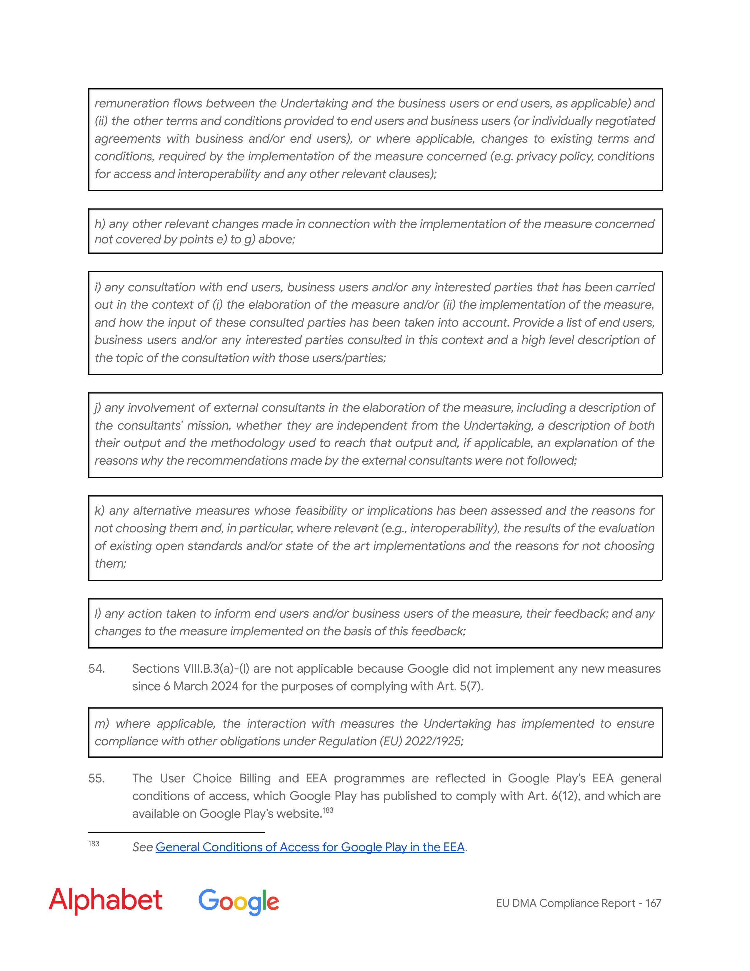 Alphabet DMA Compliance Report — page 168