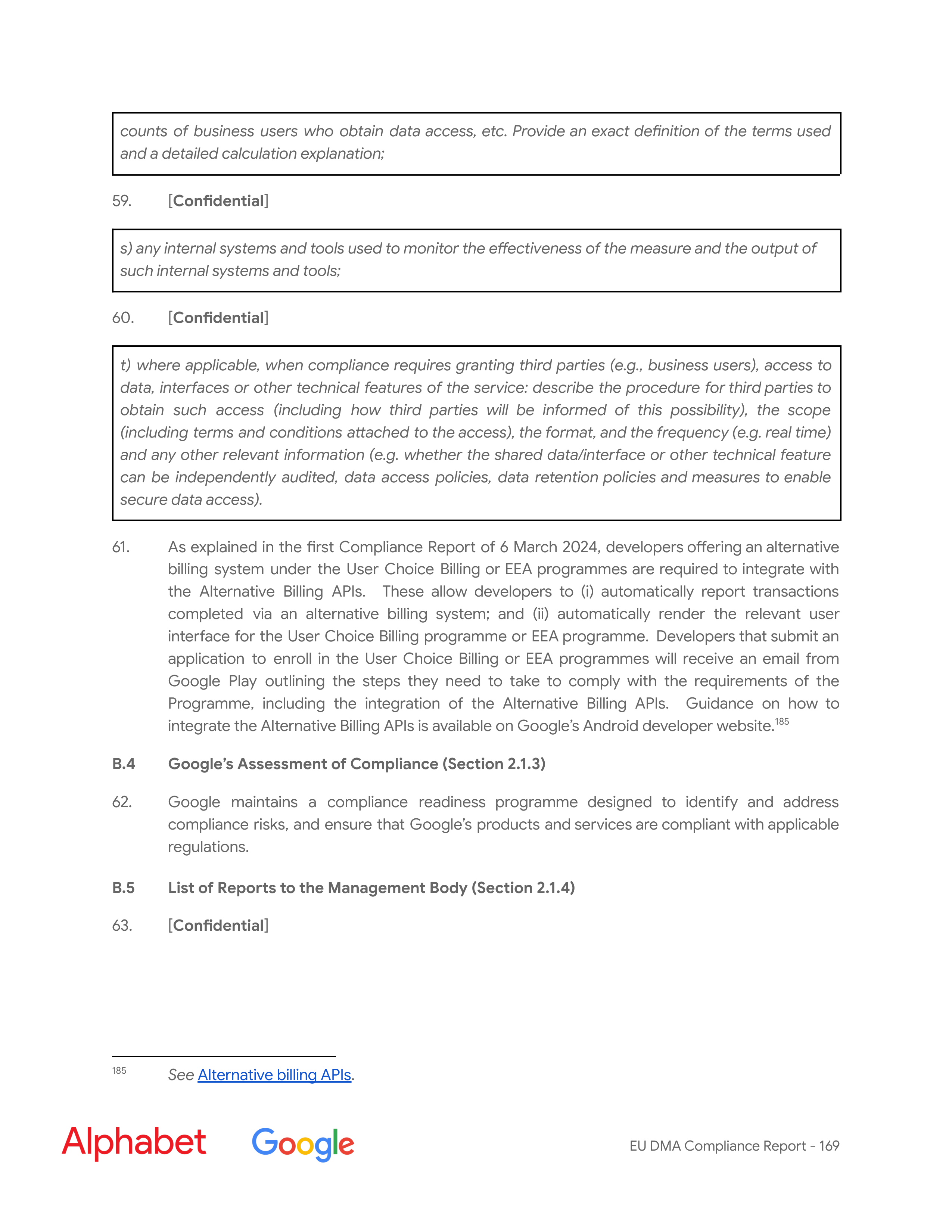 Alphabet DMA Compliance Report — page 170