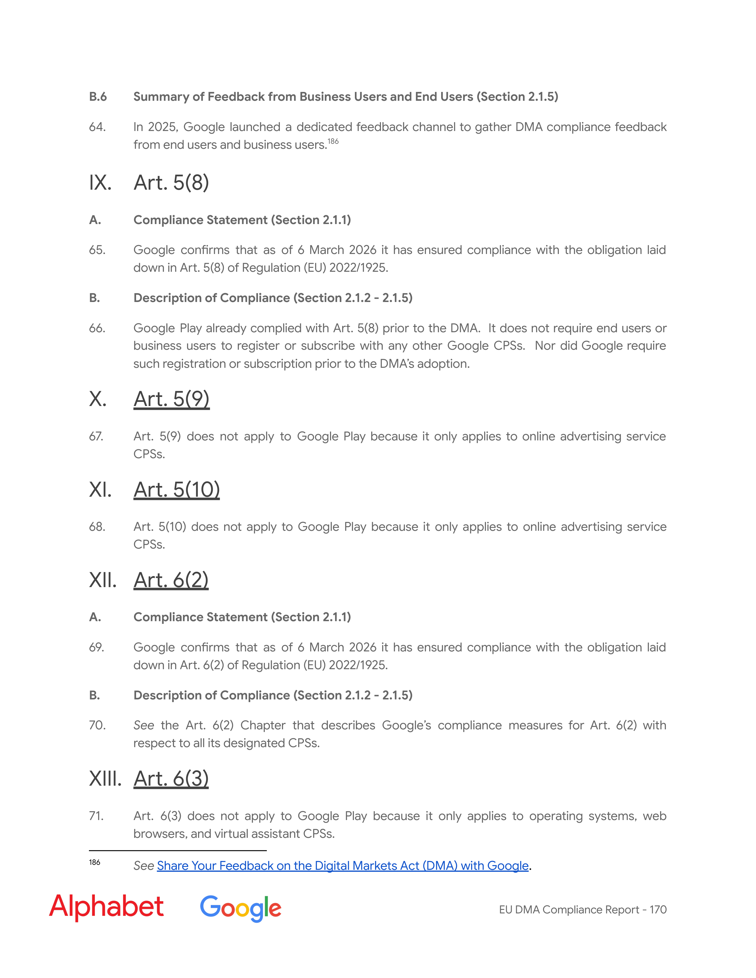 Alphabet DMA Compliance Report — page 171