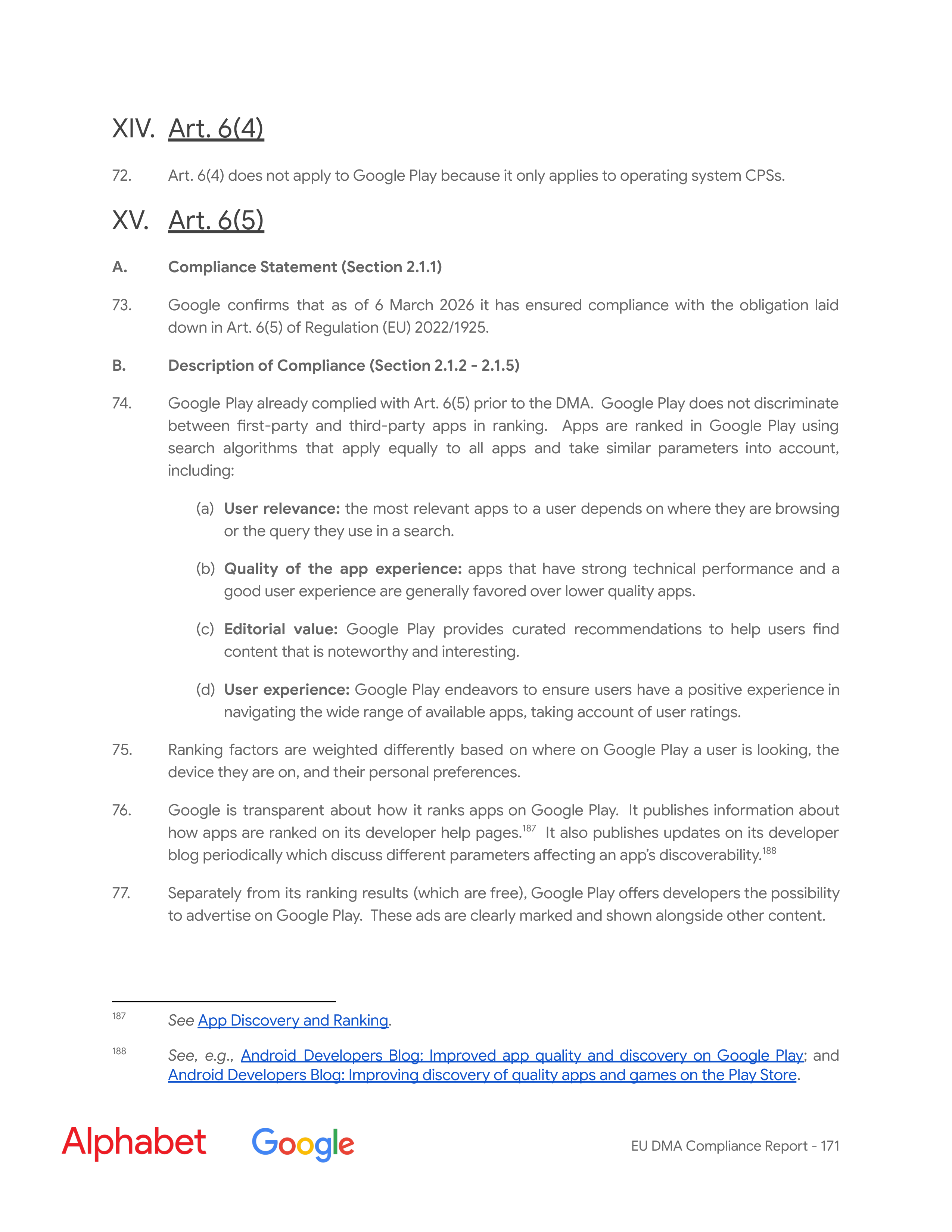 Alphabet DMA Compliance Report — page 172