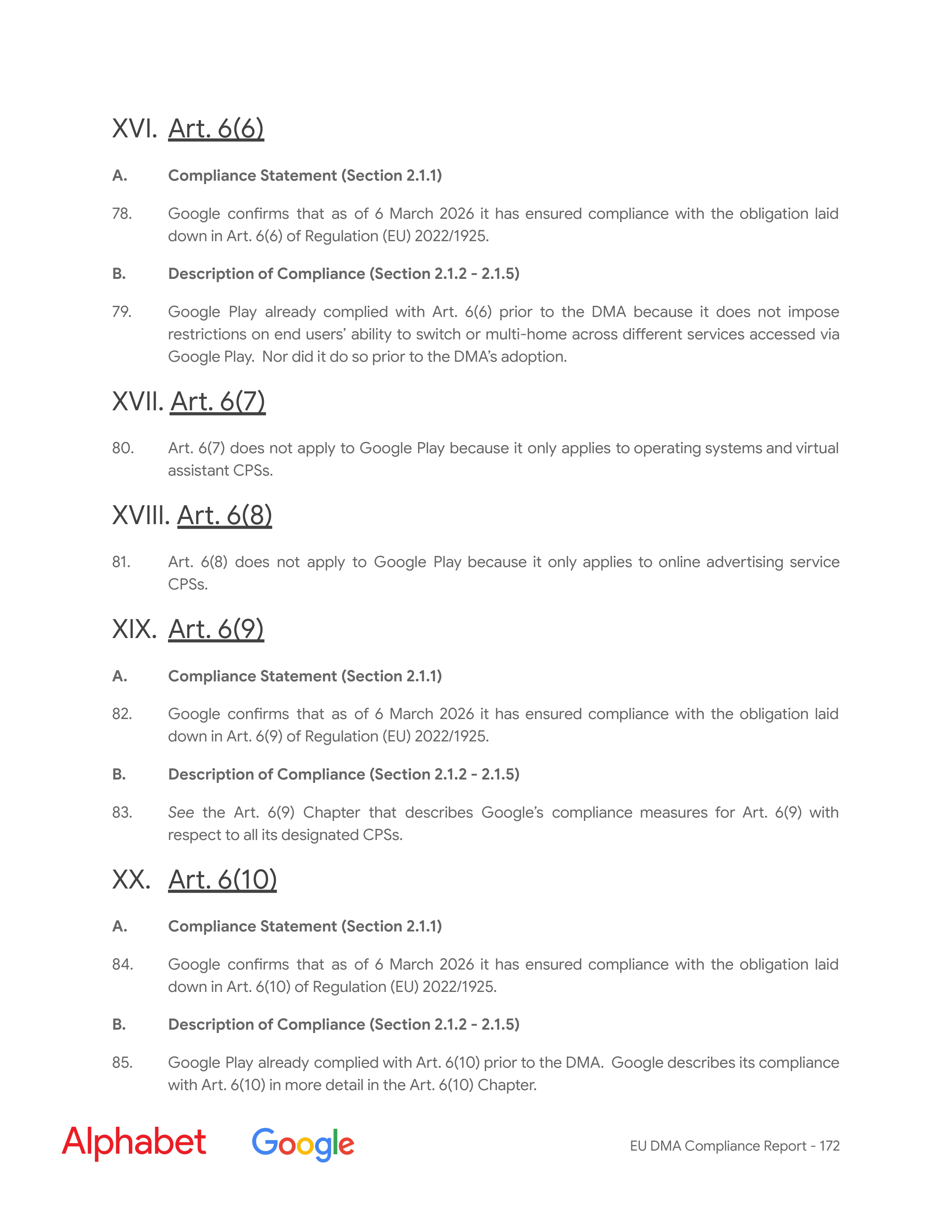 Alphabet DMA Compliance Report — page 173