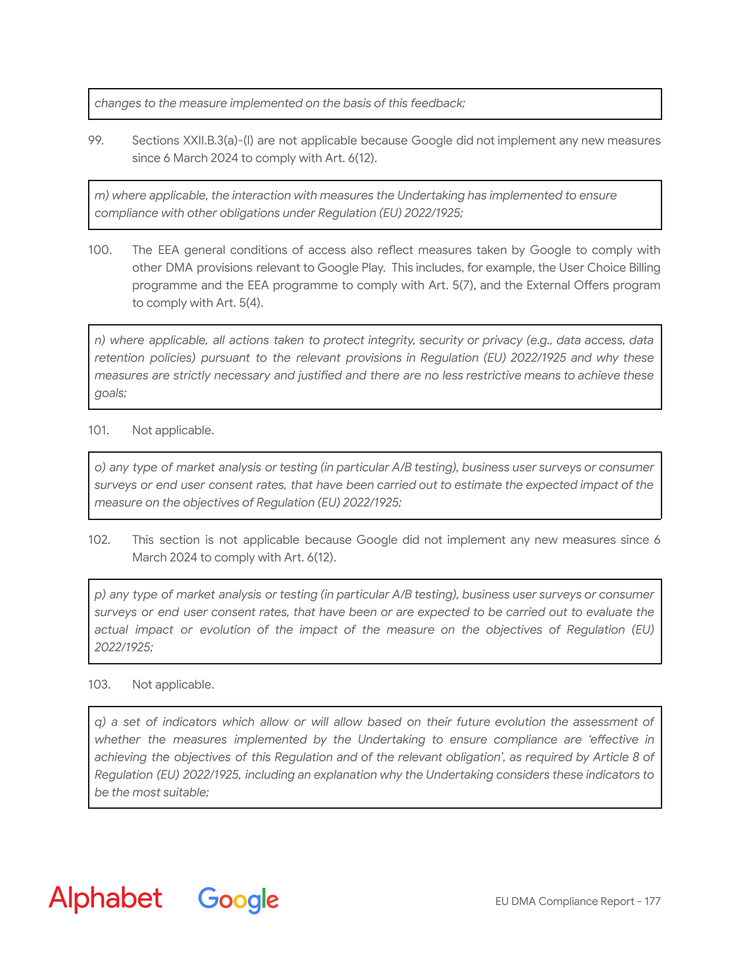 Alphabet DMA Compliance Report — page 178