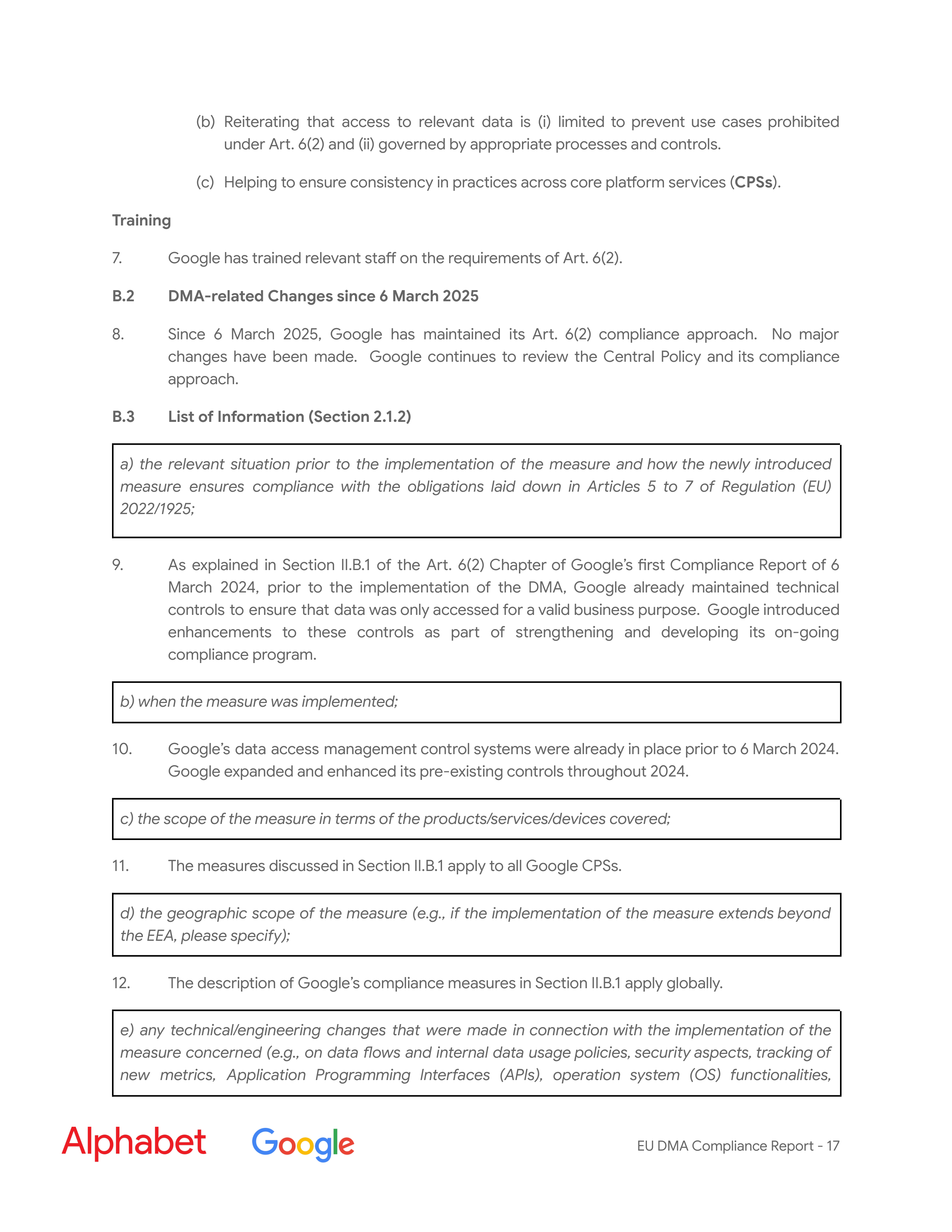 Alphabet DMA Compliance Report — page 18