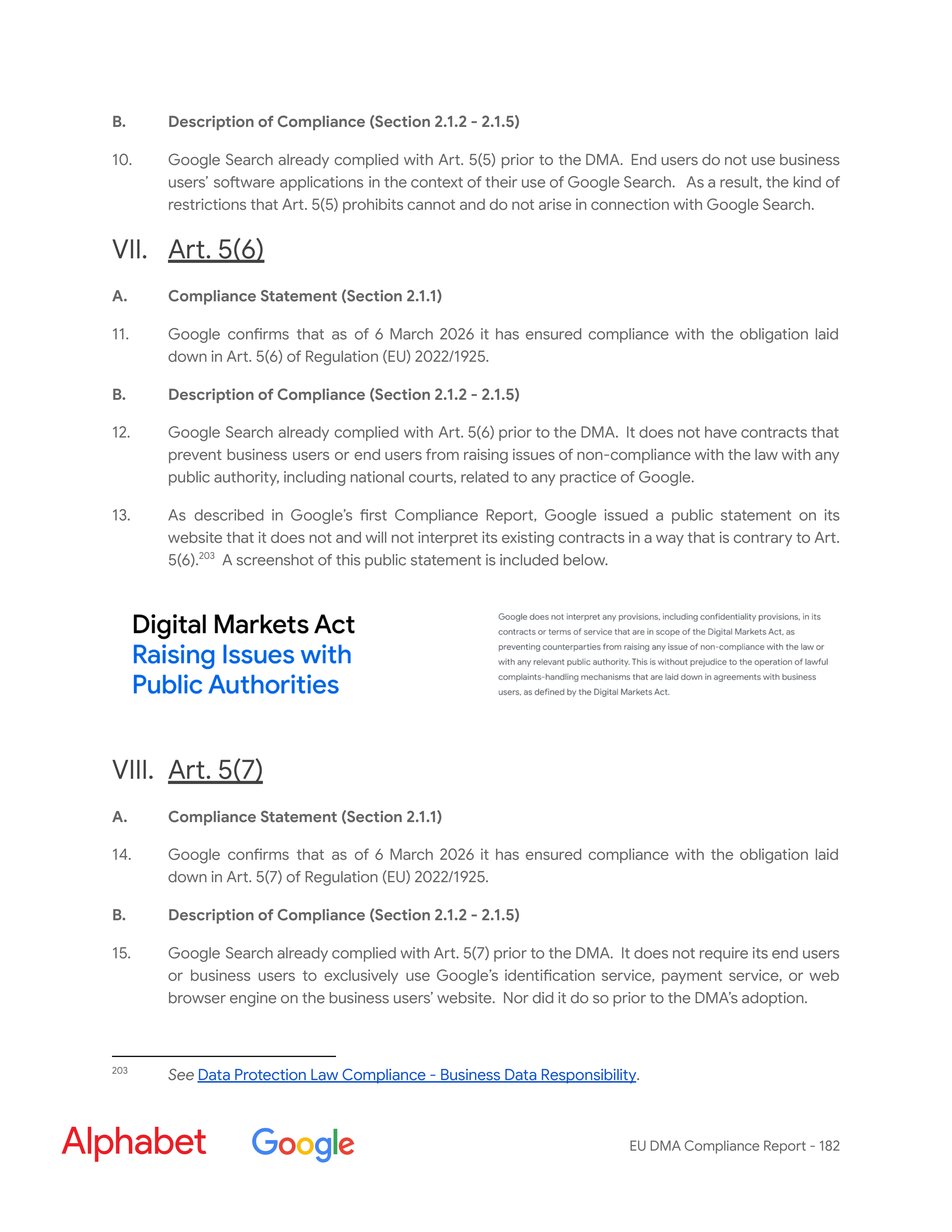 Alphabet DMA Compliance Report — page 183
