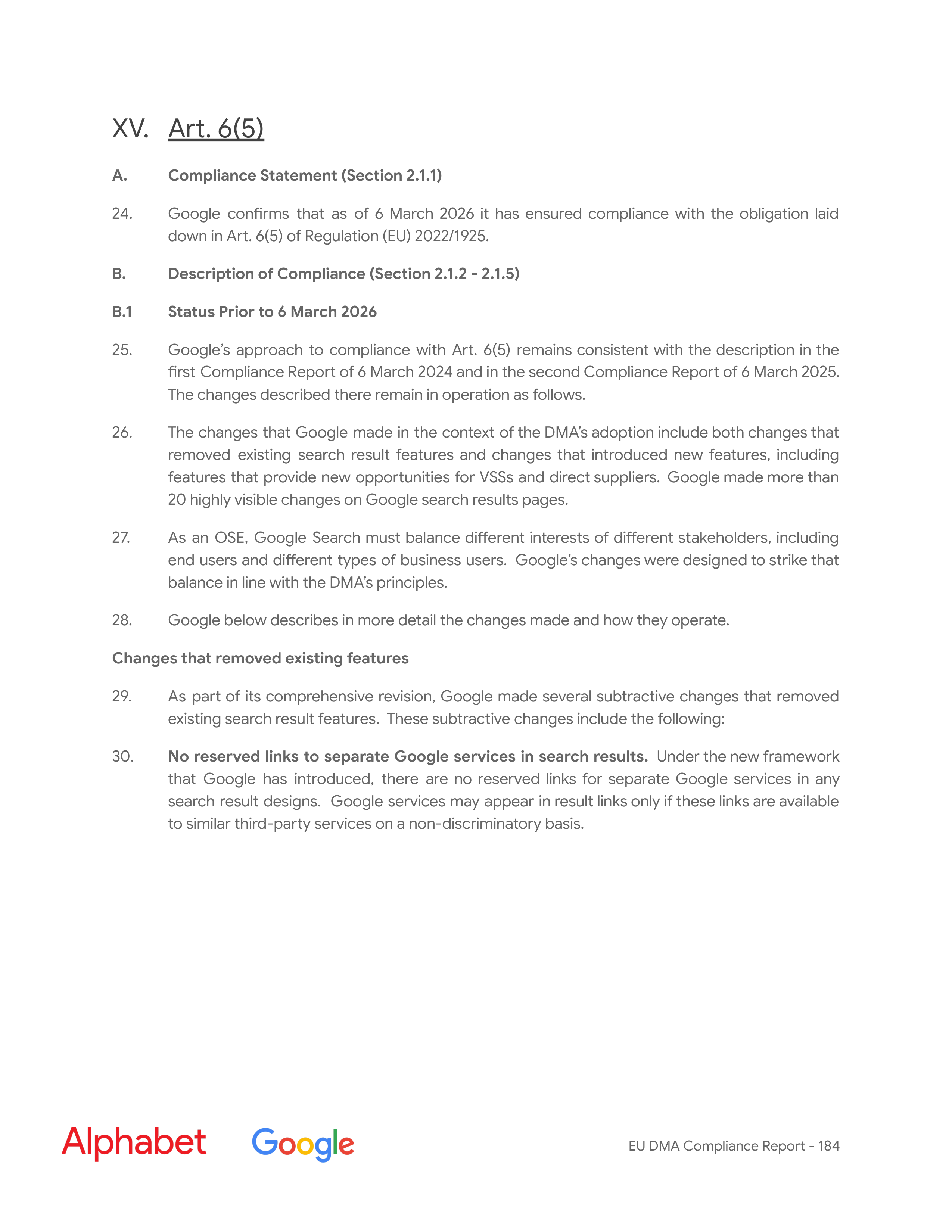 Alphabet DMA Compliance Report — page 185